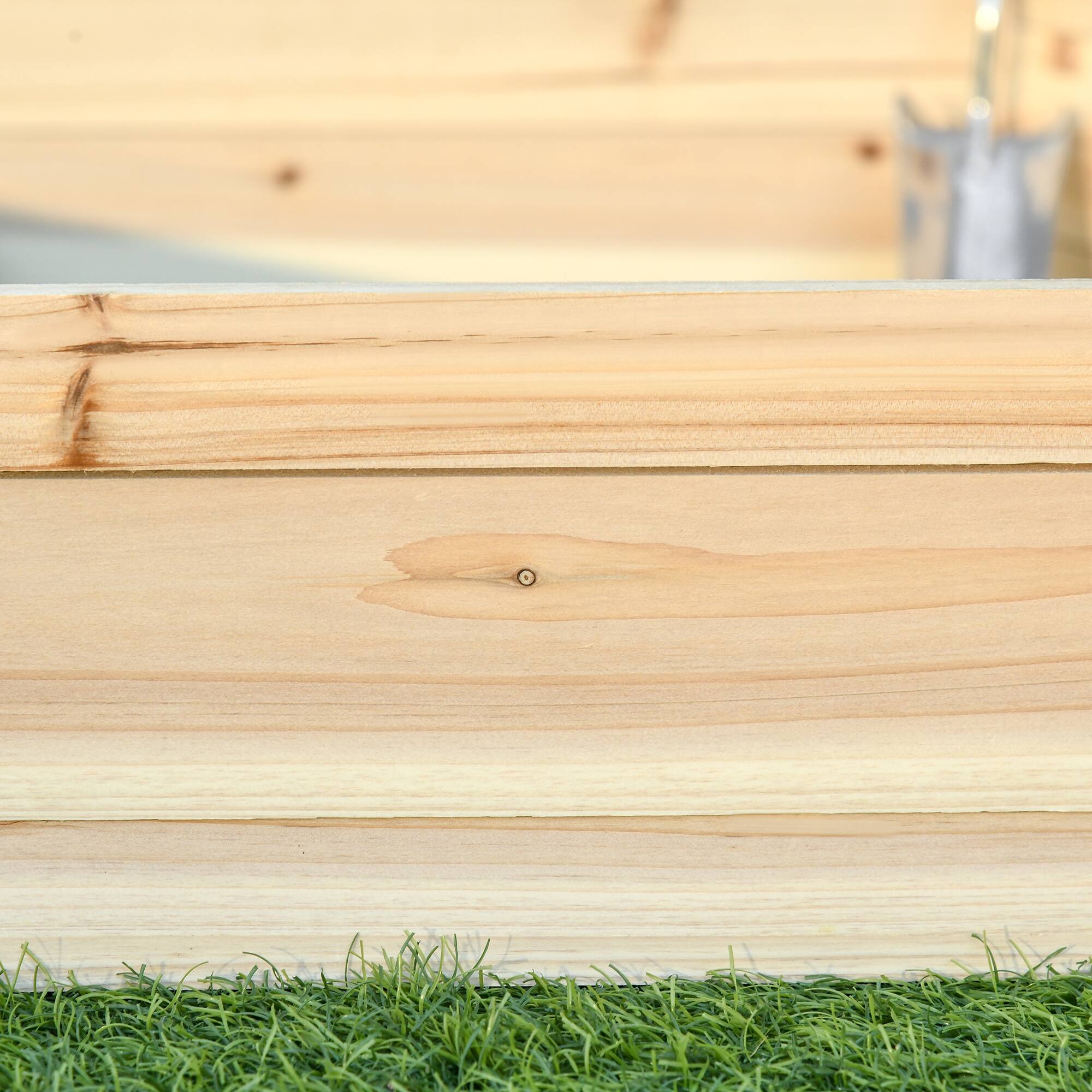 Alt View 8. Outsunny - Wooden Raised Garden Bed, Hexagon Screwless Outdoor Planter Box Plants, Vegetables, Flowers, Herbs - Natural wood finish.