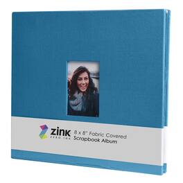 Zink - Cloth Covered Scrapbook Album, 8" x 8” Large Photo Album Scrapbook with Front Picture Window