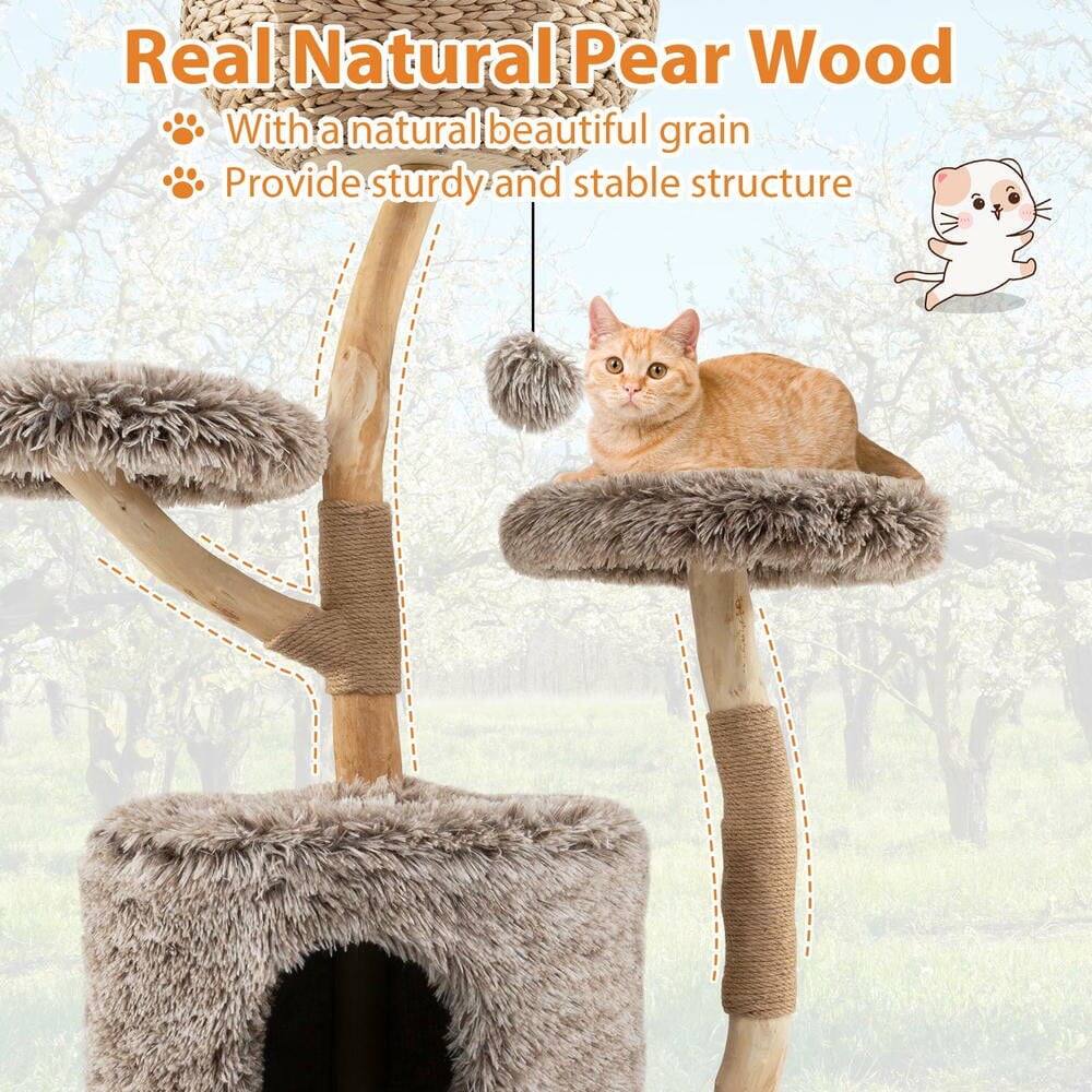 Real Natural Pear Wood  
- With a natural beautiful grain  
- Provide sturdy and stable structure