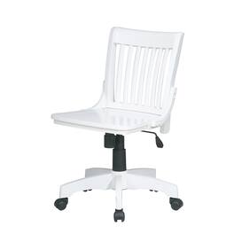 Hivvago - Armless Bankers Chair with Wood Seat - White