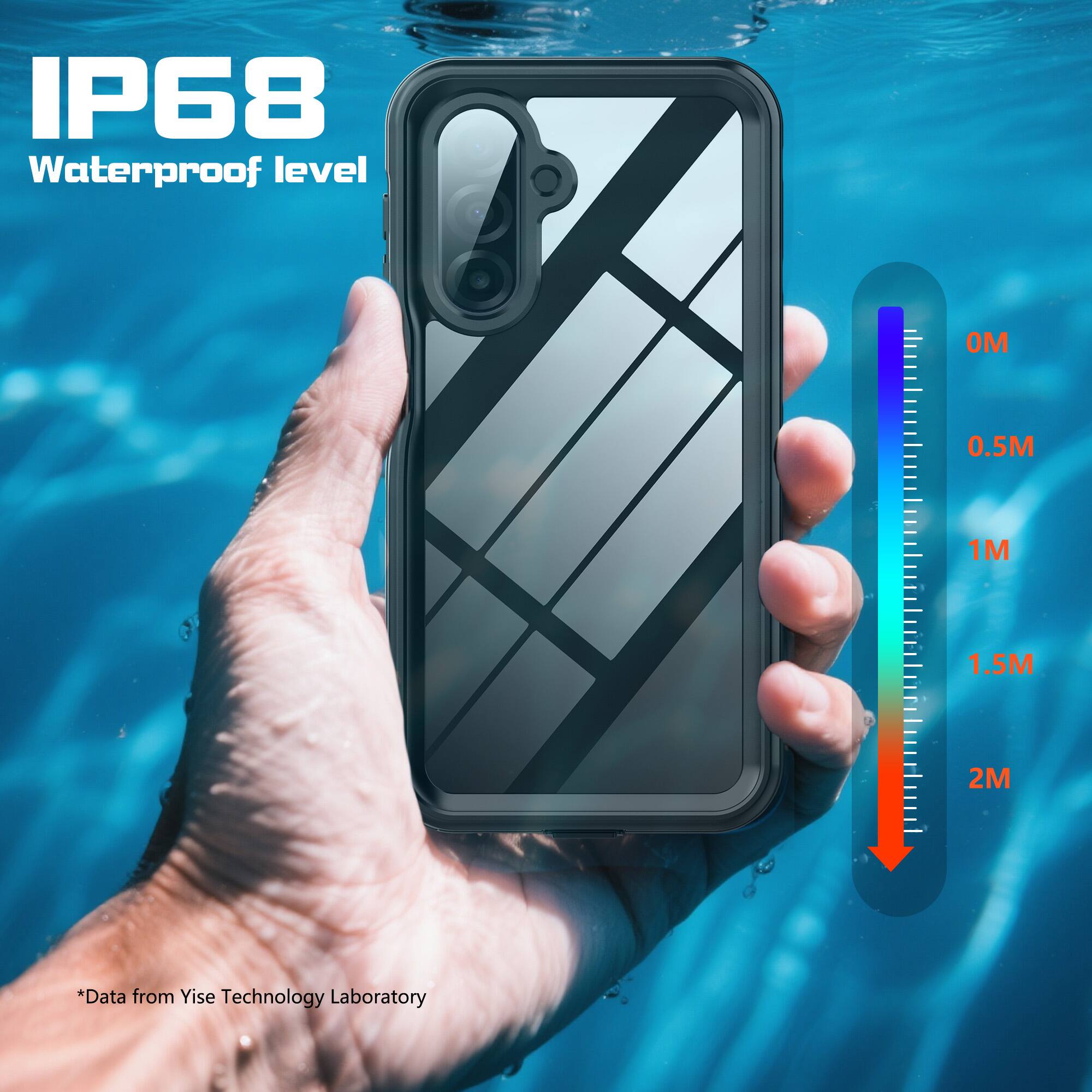 IP68 Waterproof level  
0M 0.5M 1M 1.5M 2M  
*Data from Yise Technology Laboratory