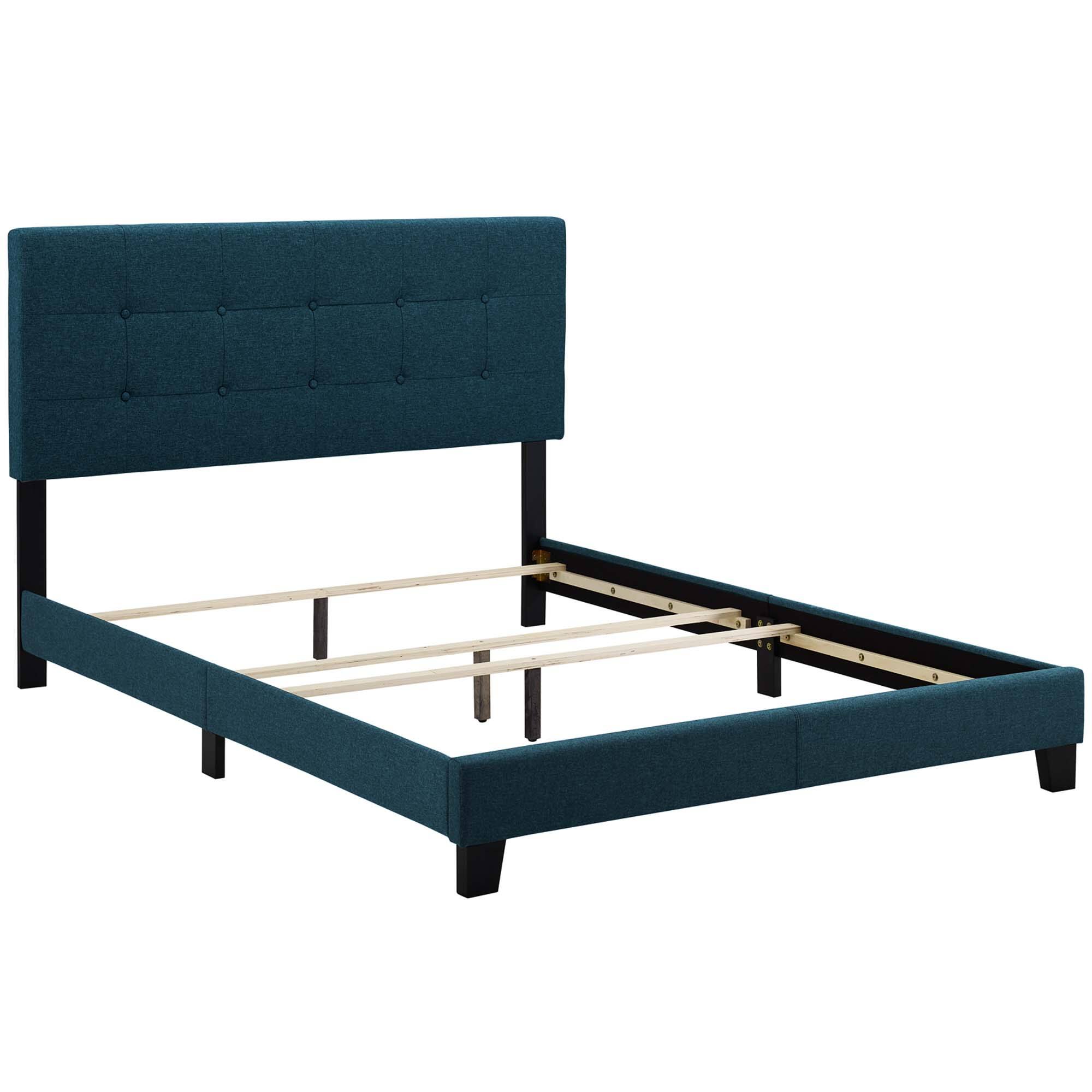 Back. Modway - Celine Channel Tufted Performance Velvet Full Bed - Blue.