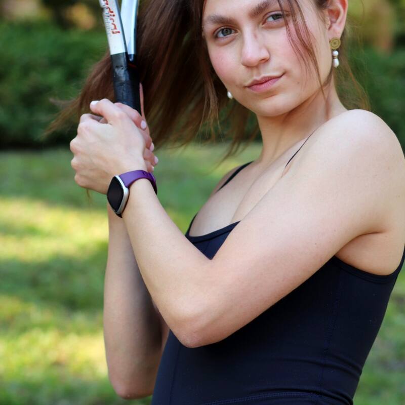 Back. StrapsCo - Slim Active Strap Silicone Rubber Watch Band For Fitbit Versa 4 (Medium-Long) - Grey.