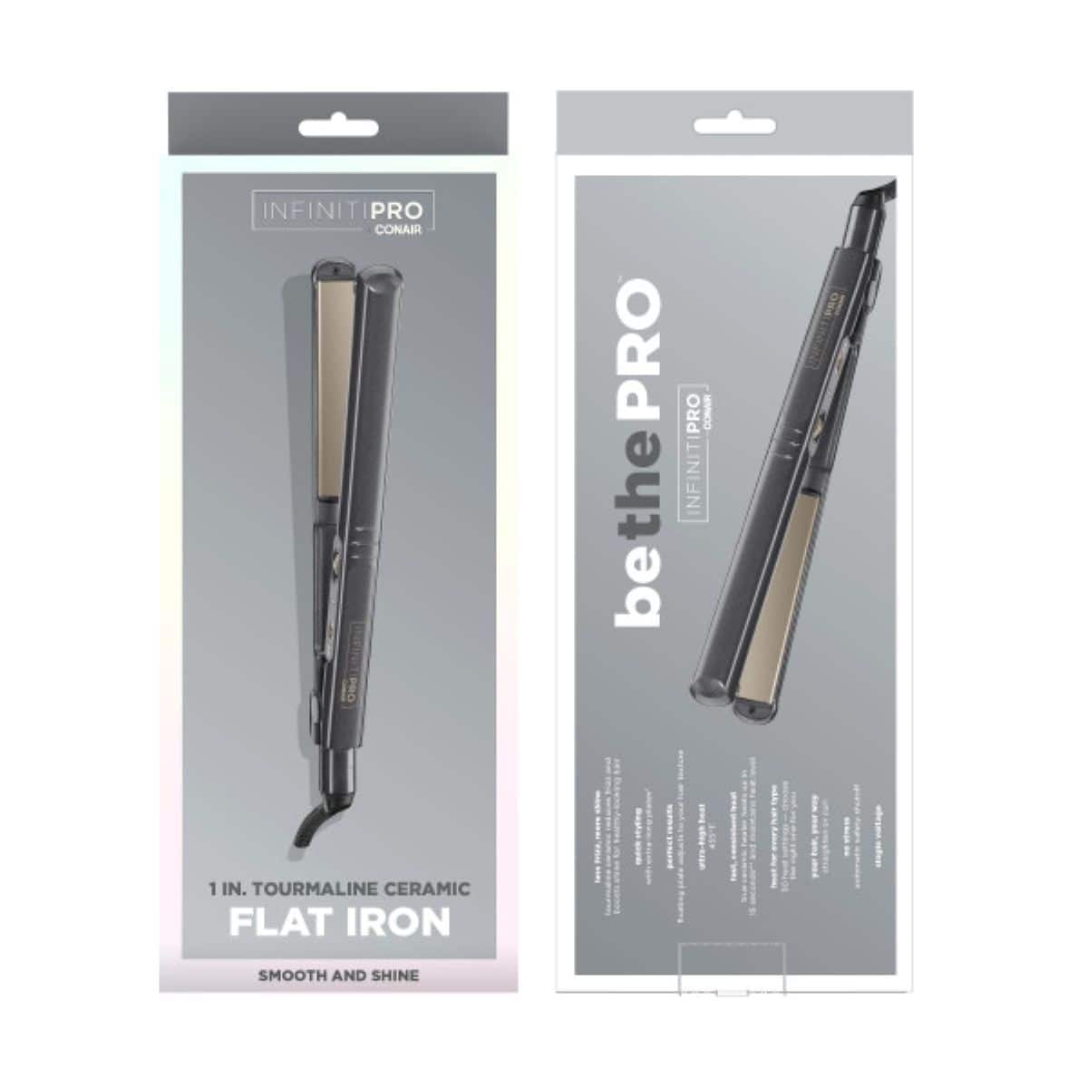 INFINITIPRO BY CONAIR 18 IN. TOURMALINE CERAMIC FLAT IRON SMOOTH AND SHINE