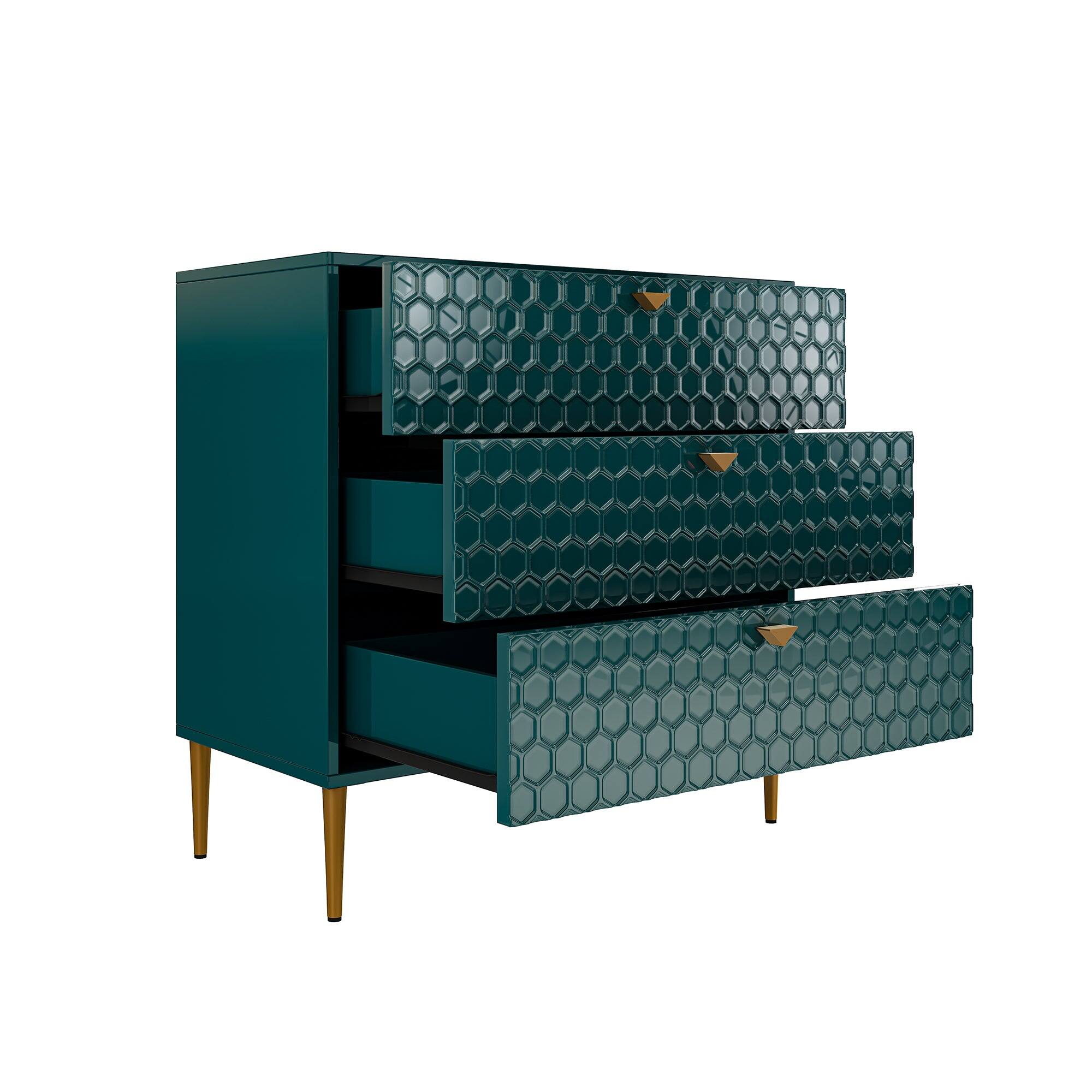 Alt View 7. Boyel Living - Green Accent Storage Cabinet with 3-Drawer Chest - Green.