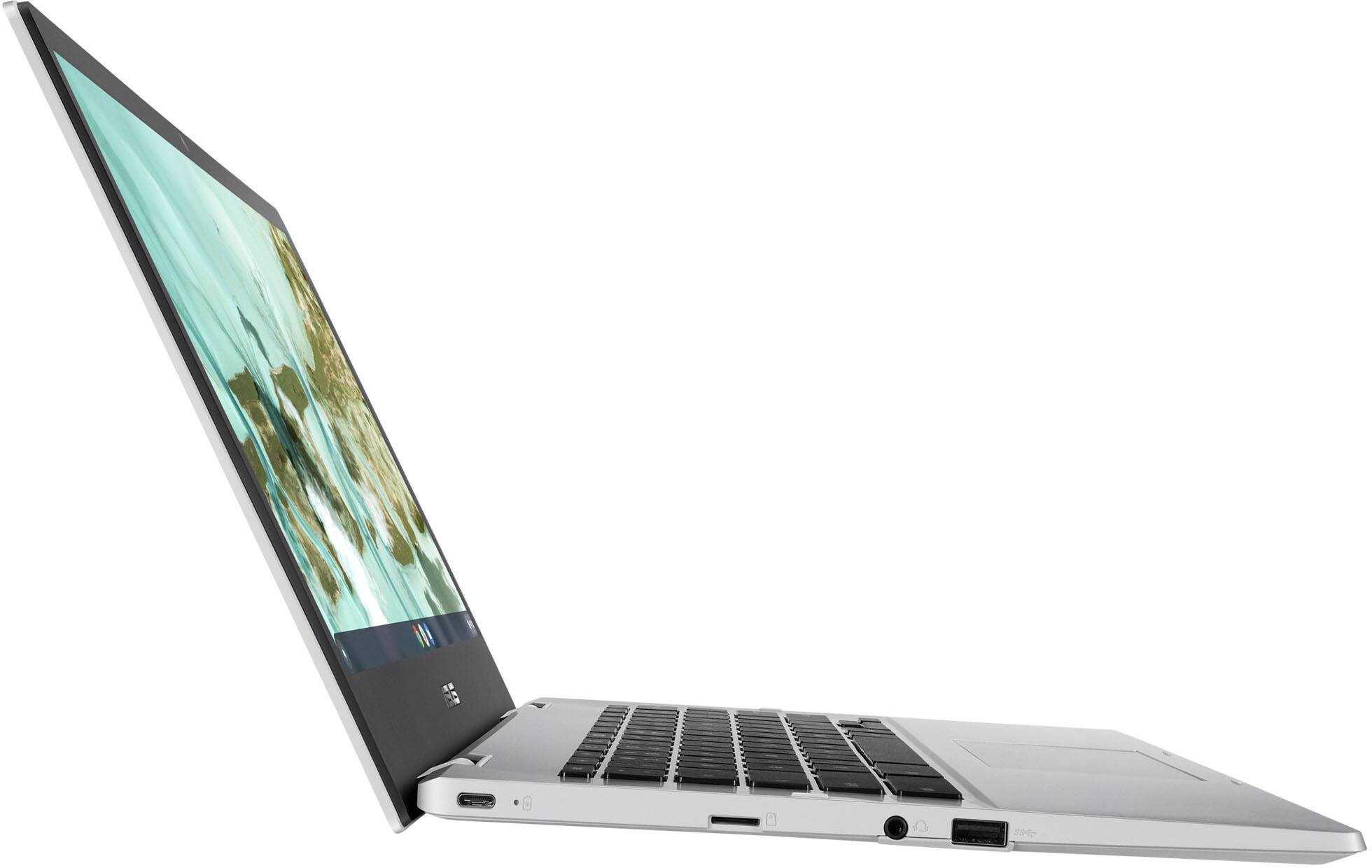 Alt View 2. ASUS - Chromebook CX1 14" FHD Laptop - Intel Celeron N4500 with 8GB - 64GB eMMC - Transparent Silver.