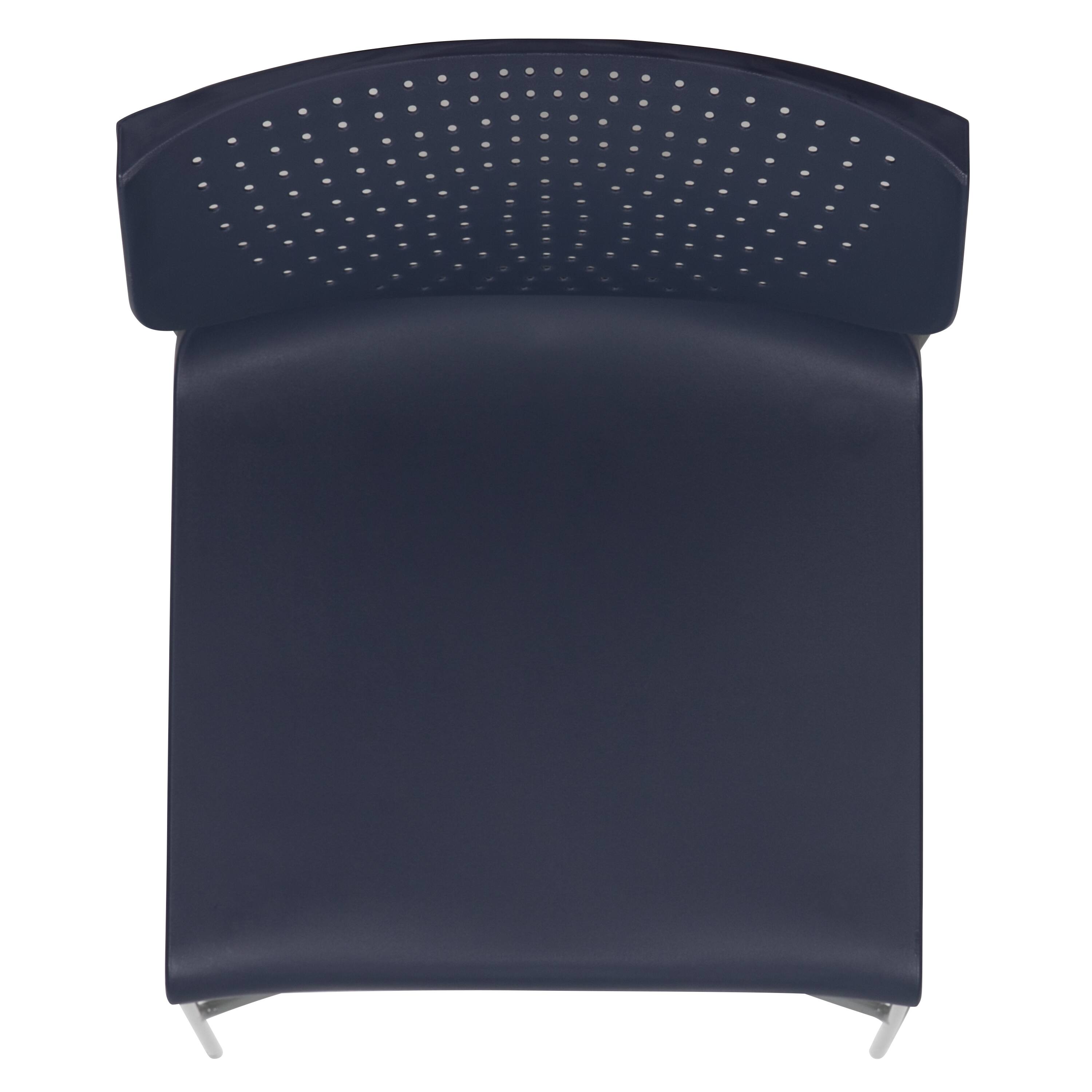 Alt View 8. Emma + Oliver - Home and Office Stack Chair with Lumbar Support and Metal Frame - Guest Chair - Navy.