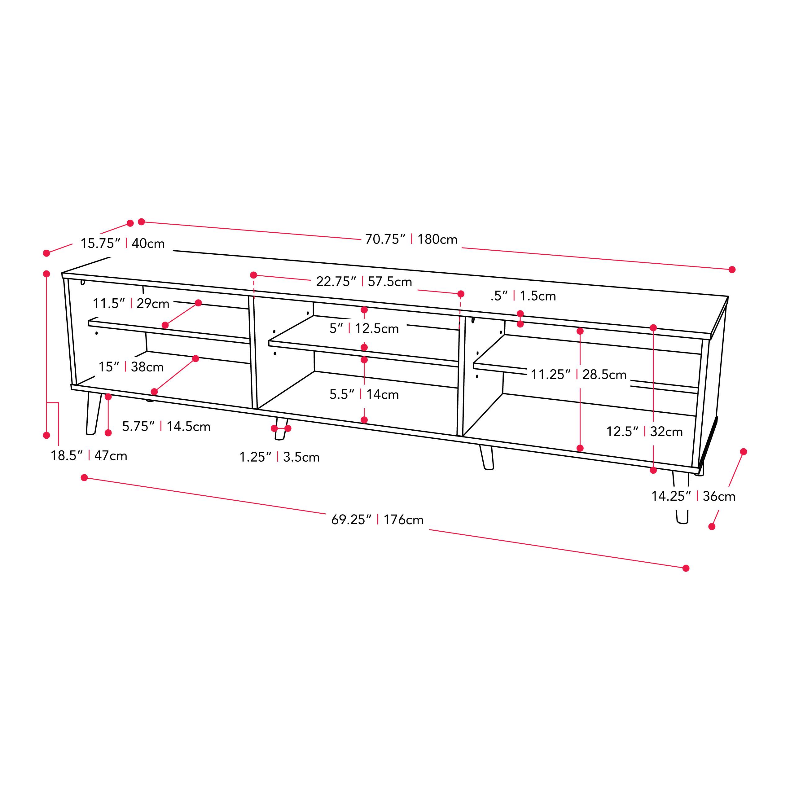 Alt View 32. CorLiving - Cole Collection TV Stand with Open Cabinets for Most TVs up to 85" - Light Wood.