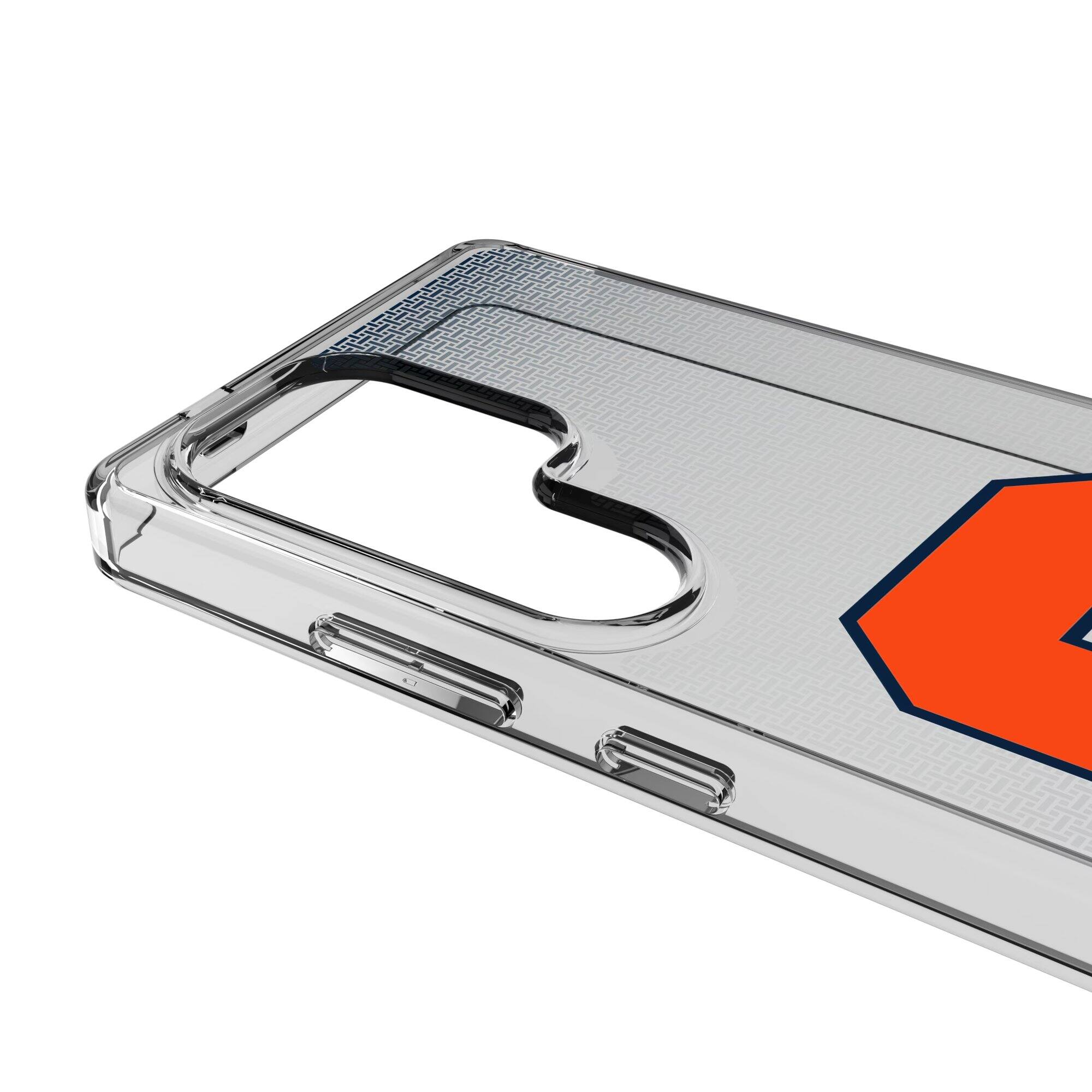 Alt View 2. Keyscaper - Syracuse Orange Linen Logo Galaxy Clear Case - S24 Ultra - Multicolor.