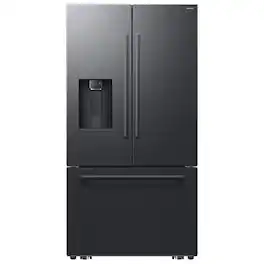 Samsung - Bespoke AI 29 cu. ft. 3-Door French Door Refrigerator with Zero Clearance Fit & Sphere Ice - Matte Black Steel
