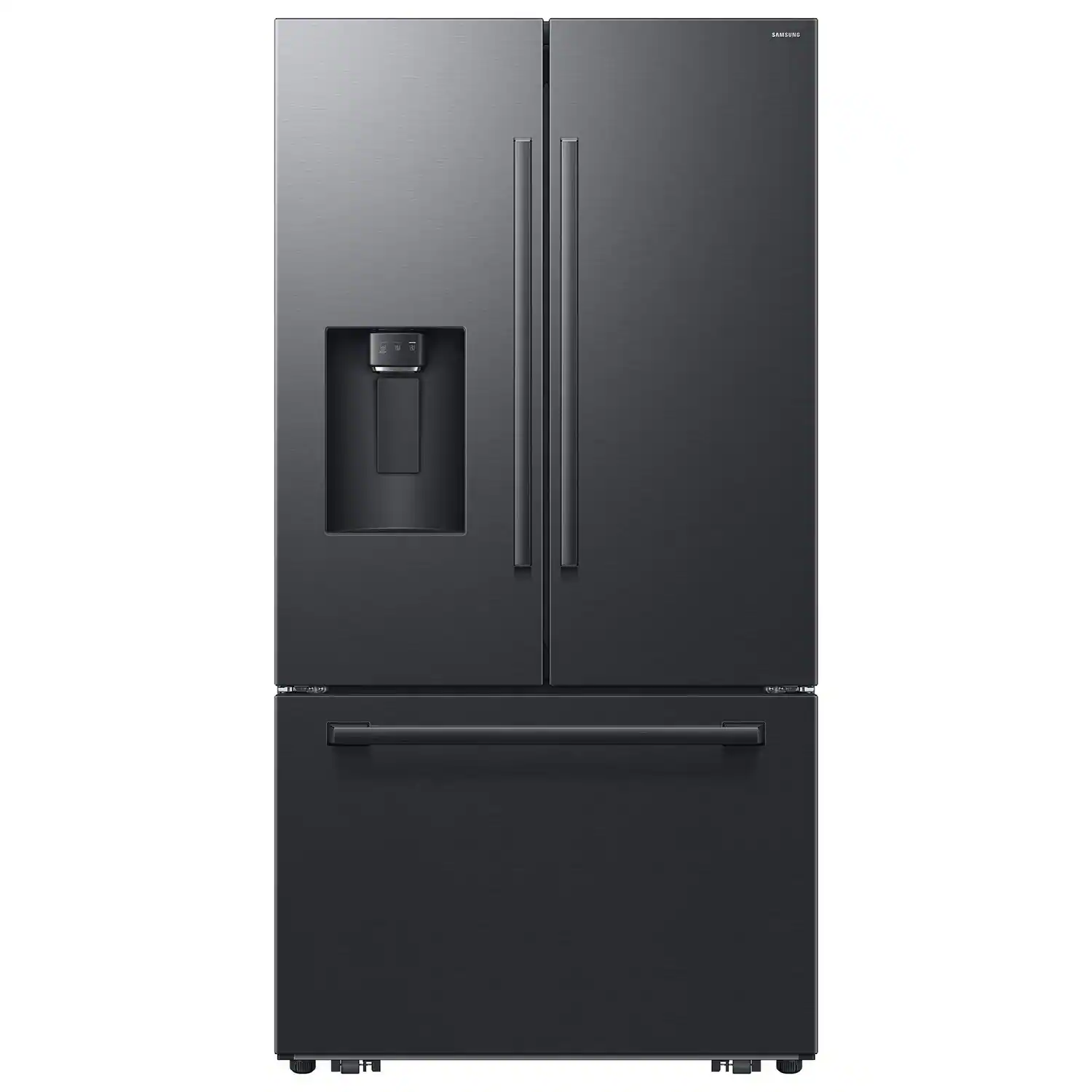 Samsung - Bespoke AI 29 cu. ft. 3-Door French Door Refrigerator with Zero Clearance Fit & Sphere Ice - Matte Black Steel