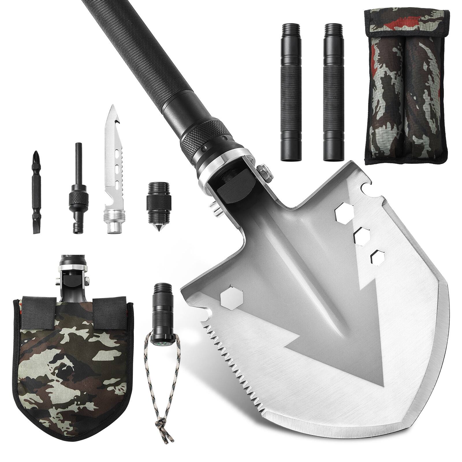 Alt View 4. LOVMOR - 11 In 1 Folding Survival Shovel Portable Compact Camping Multitool.