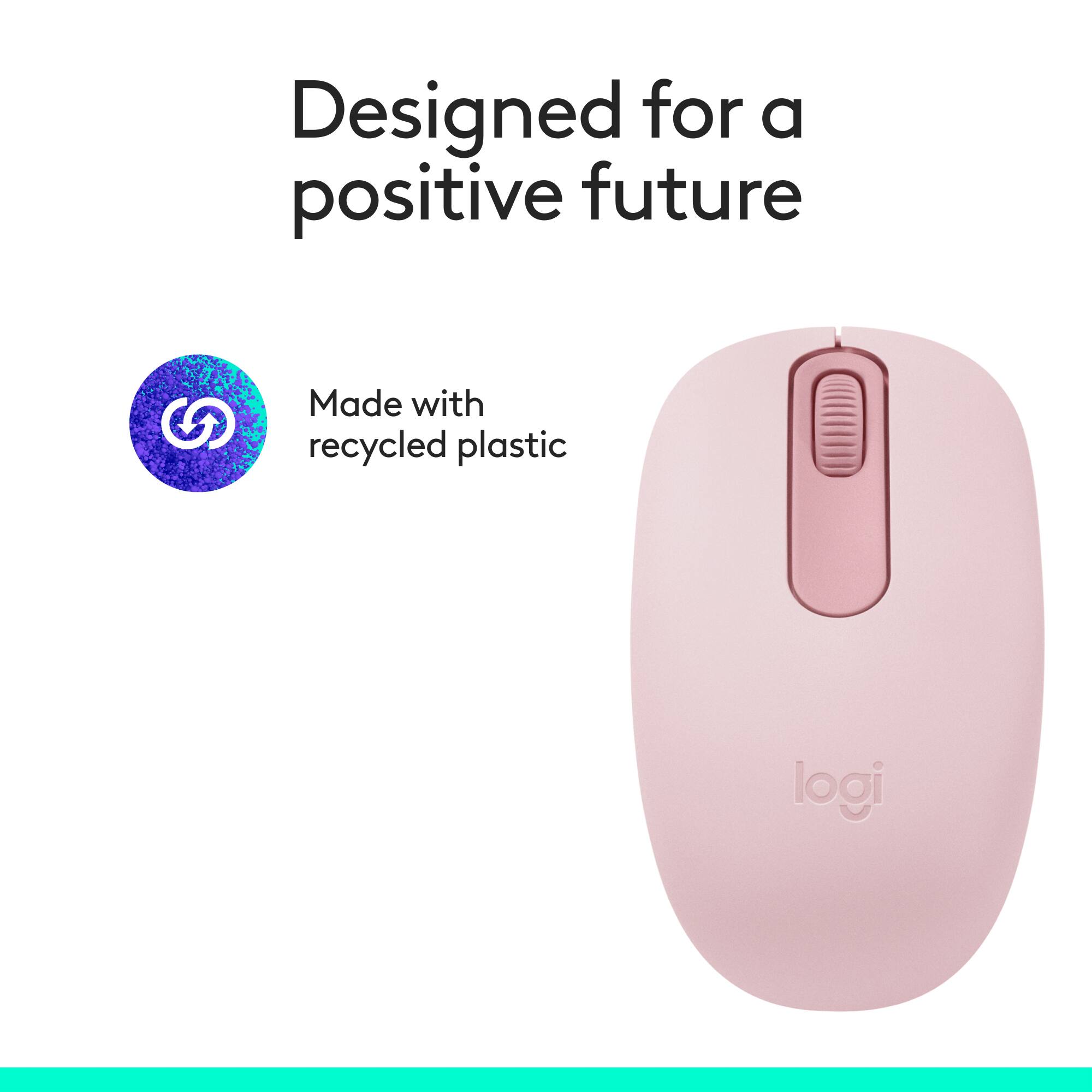 Designed for a positive future. Made with recycled plastic. Logi.