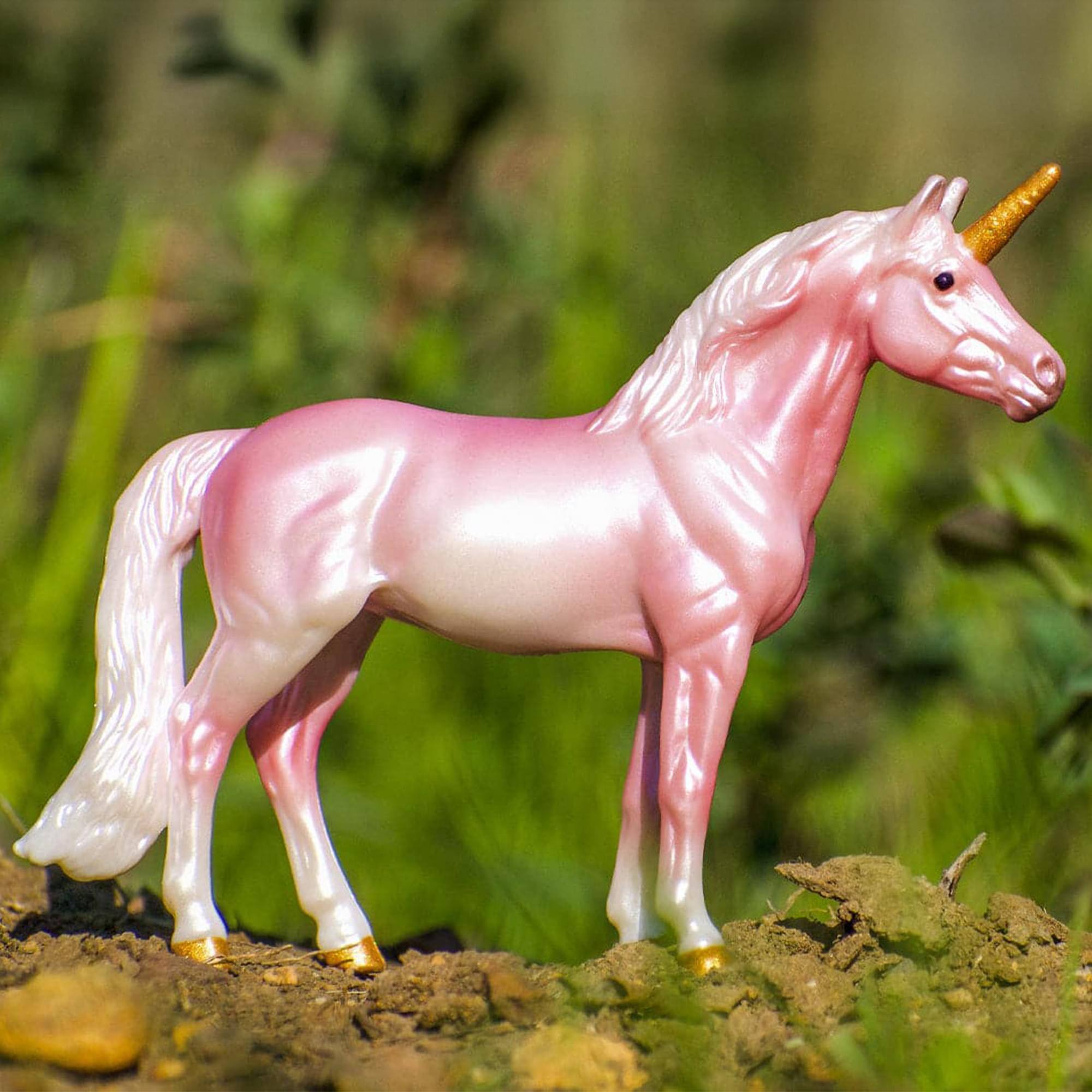 Alt View 2. Breyer Animal Creations - Breyer Unicorn Treasures 1:32 Scale Model Horse | Rose Quartz - Pink.