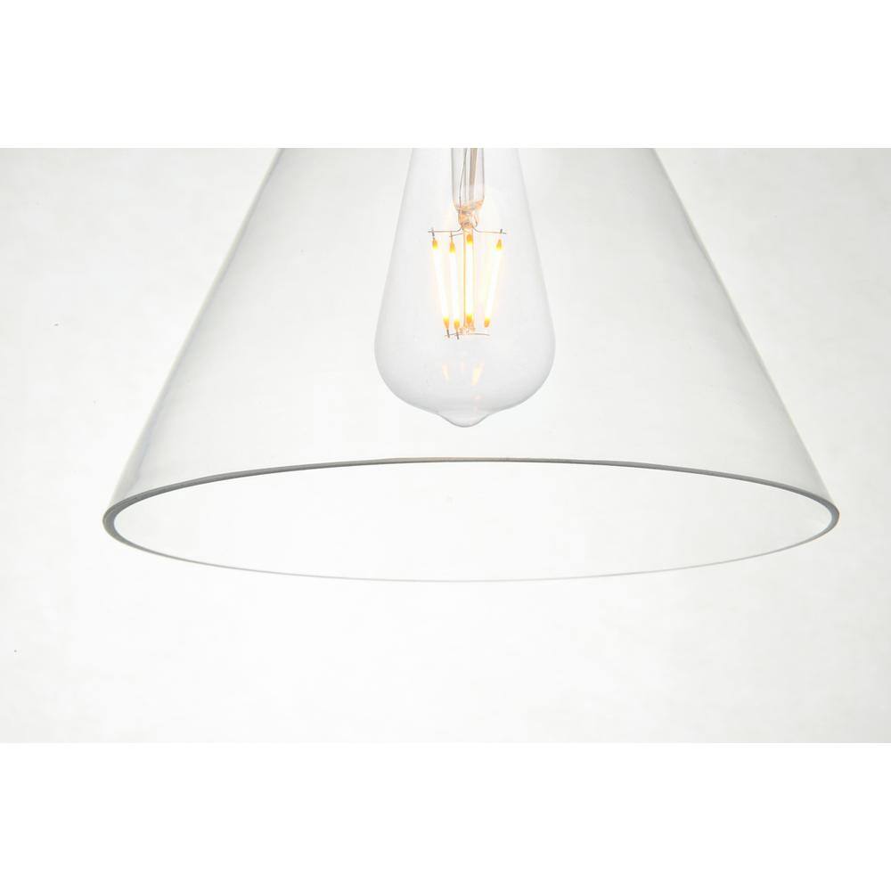Alt View 1. Living District - Destry 1 Light Chrome Pendant With Clear Glass - Chrome And Clear.
