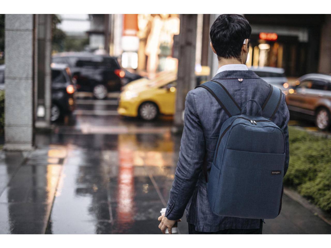 Alt View 10. Kensington - Kensington Simply Portable Lite Backpack for 16" - Navy Blue, Water Resistant, Polyester, Shoulder Strap - Navy Blue.