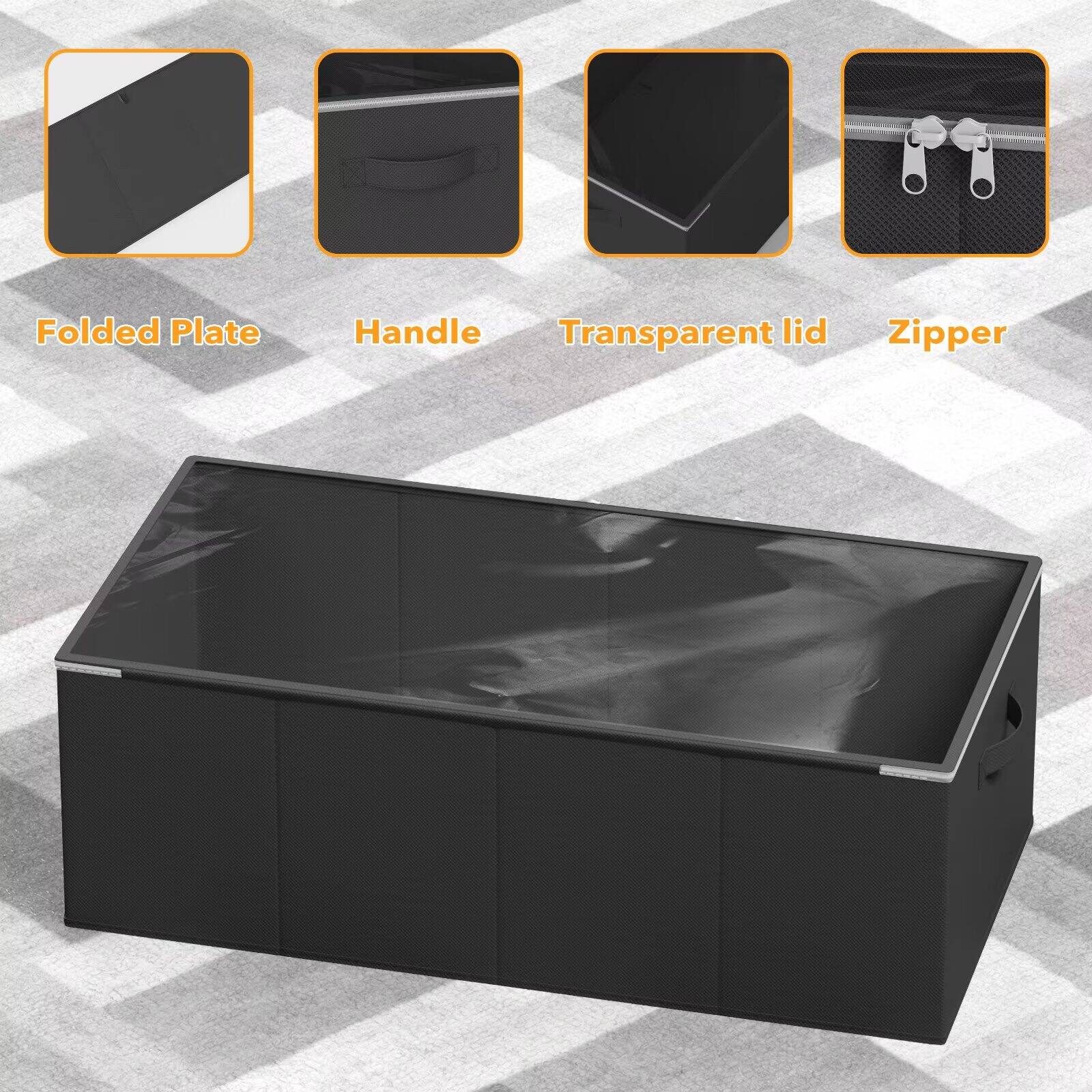 Folded Plate  
Handle  
Transparent lid  
Zipper