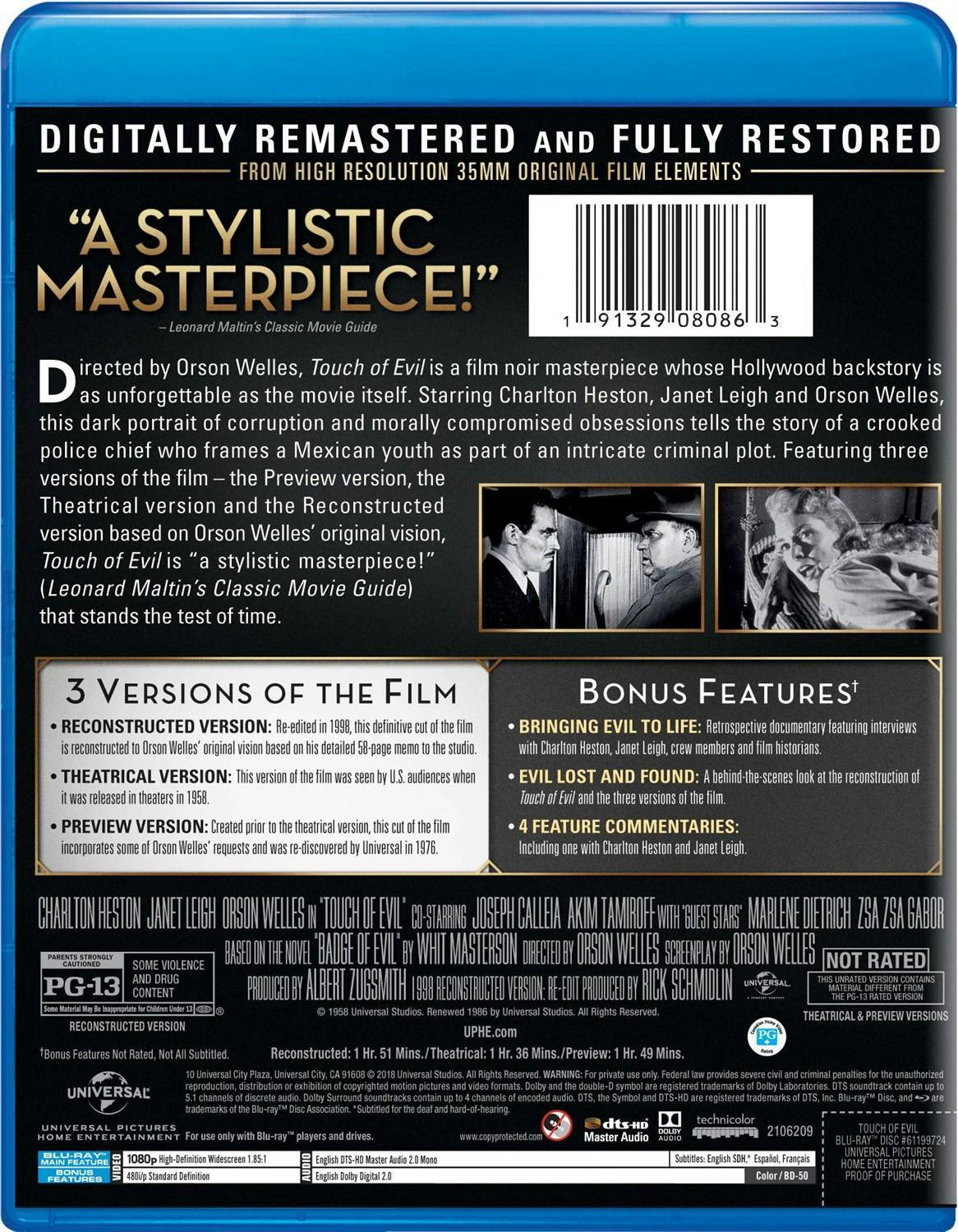 Back. Touch of Evil [Blu-ray].