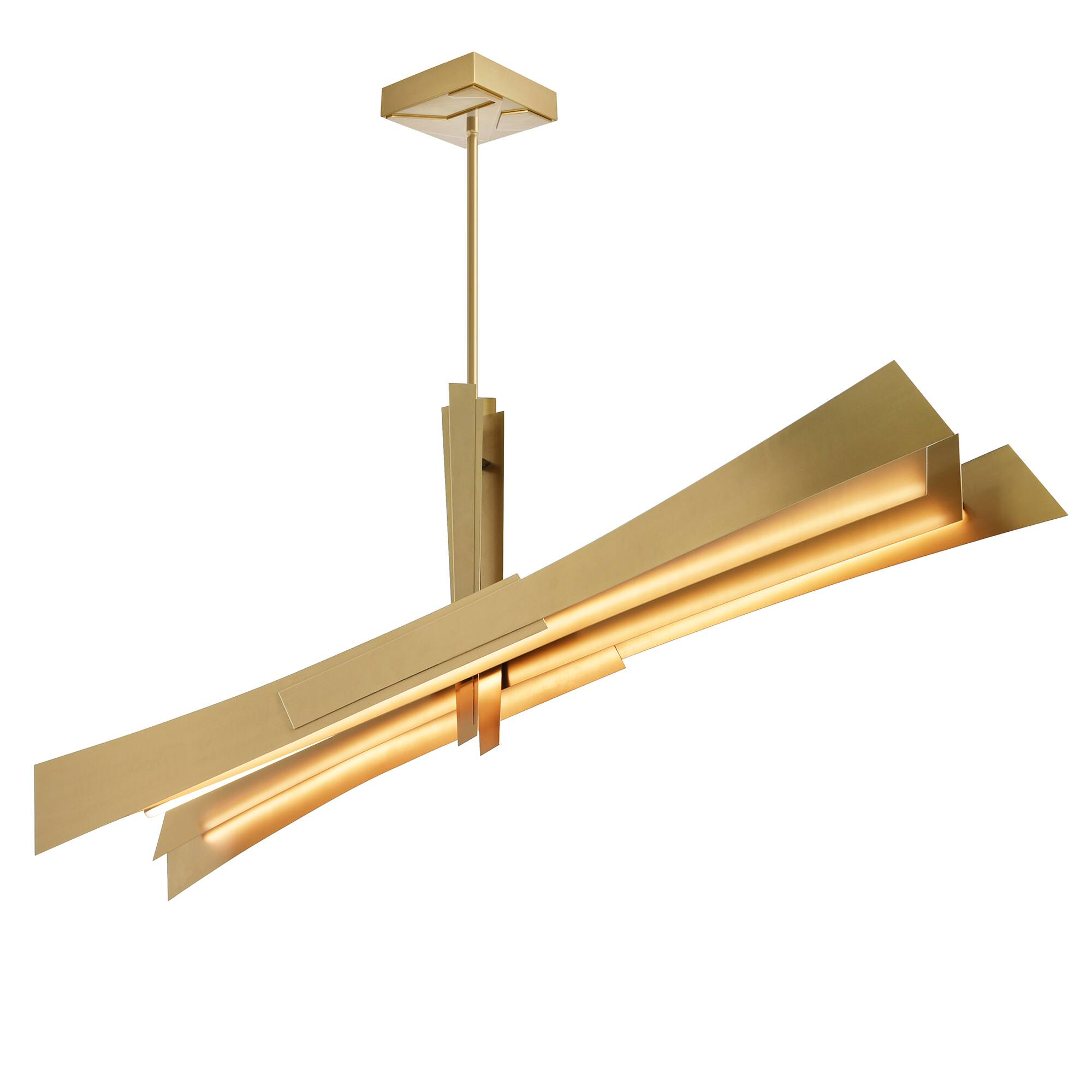 Angle. CWI Lighting - Solara Integrated LED Brass Chandelier - Brass.