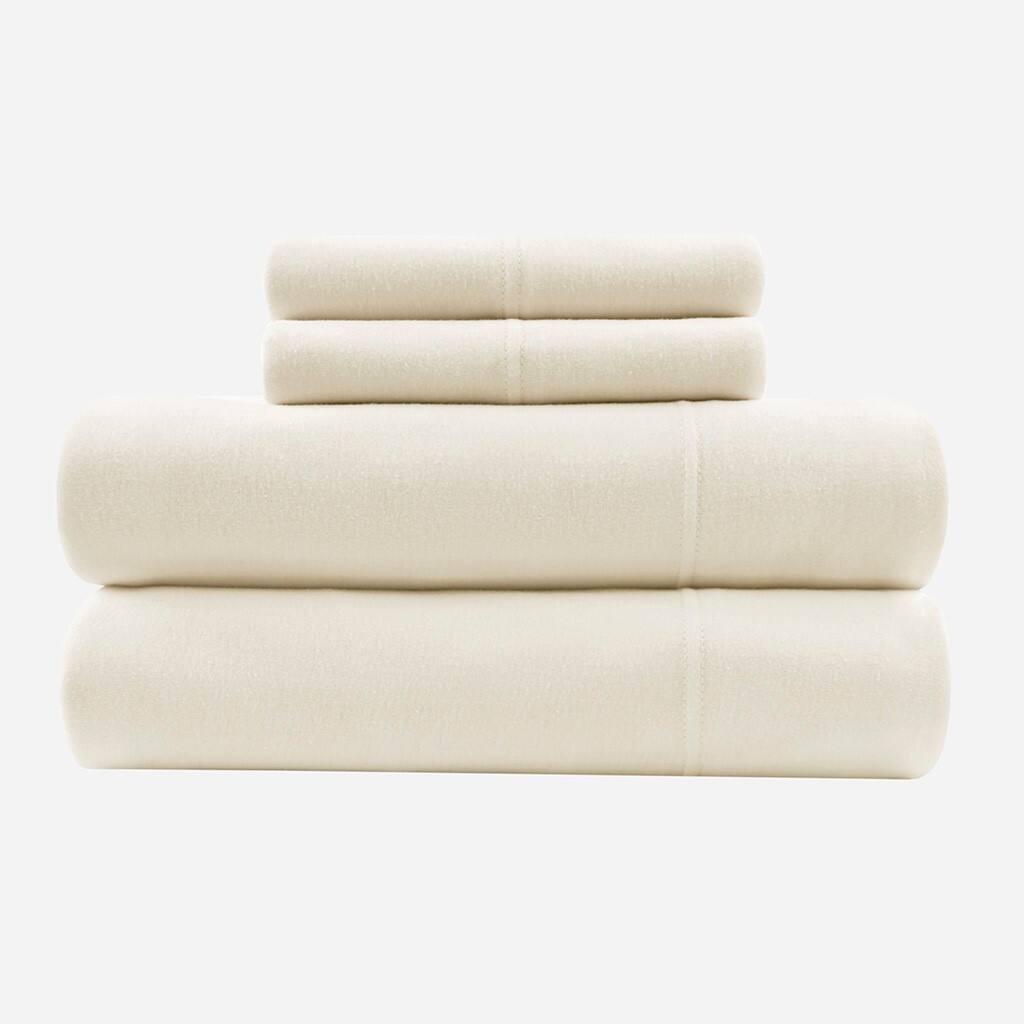 Front. Gracie Mills - Gracie Mills Atlas All-Season Cotton Blend Jersey Knit Sheet Set - Cream.