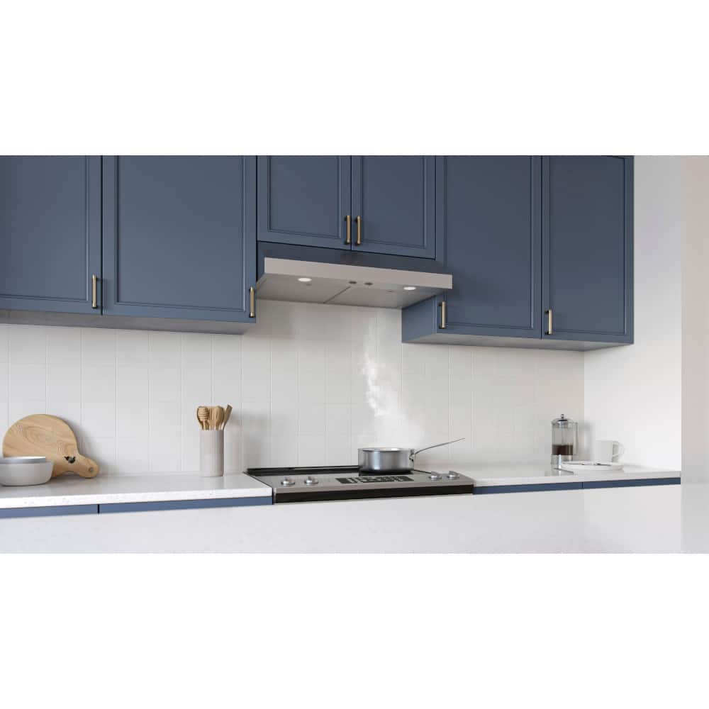 Alt View 10. Broan - Glacier 24-Inch 350 MAX Blower CFM 1.5 Sones Range Hood - Stainless Steel.