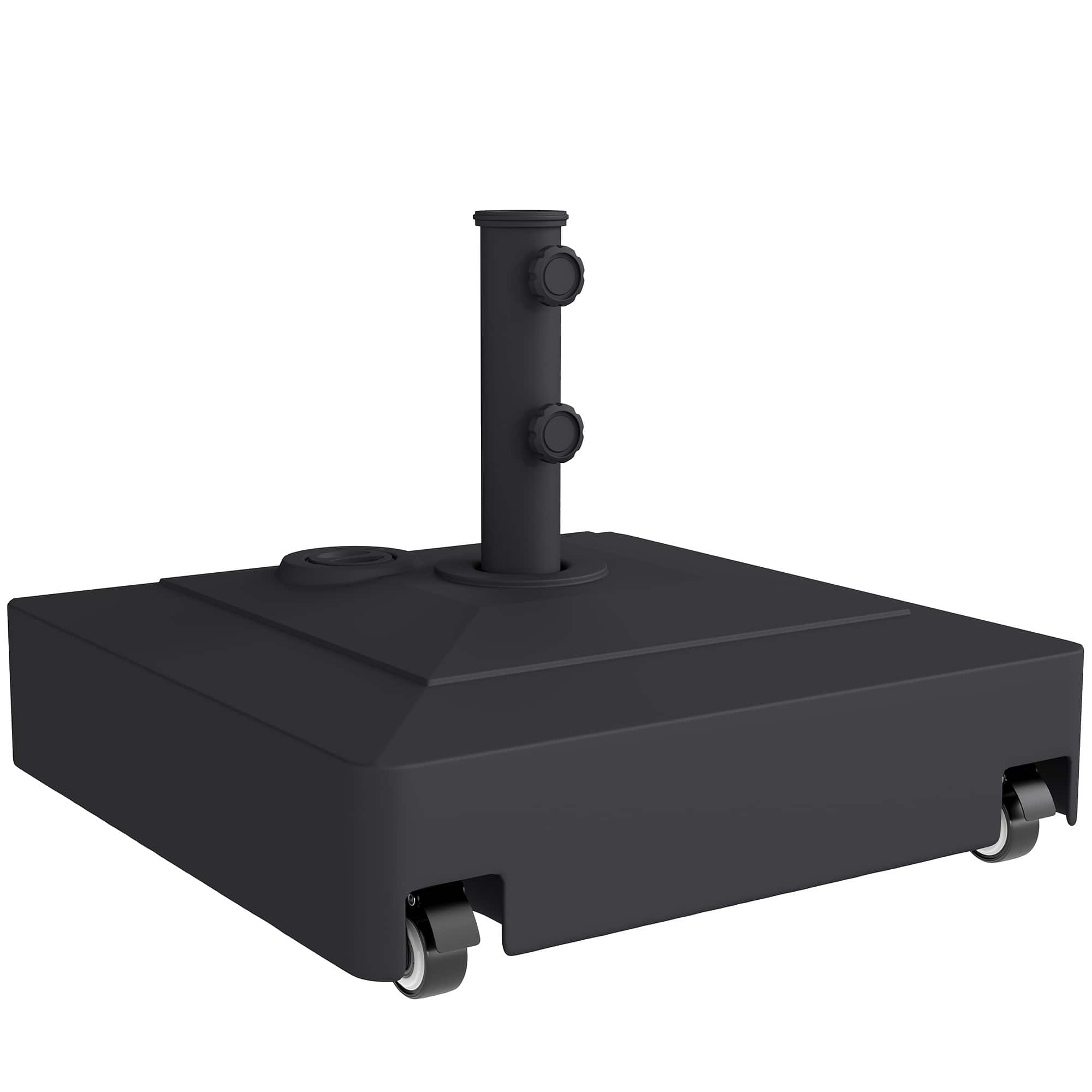 Outsunny - Umbrella Base with Wheels - Black