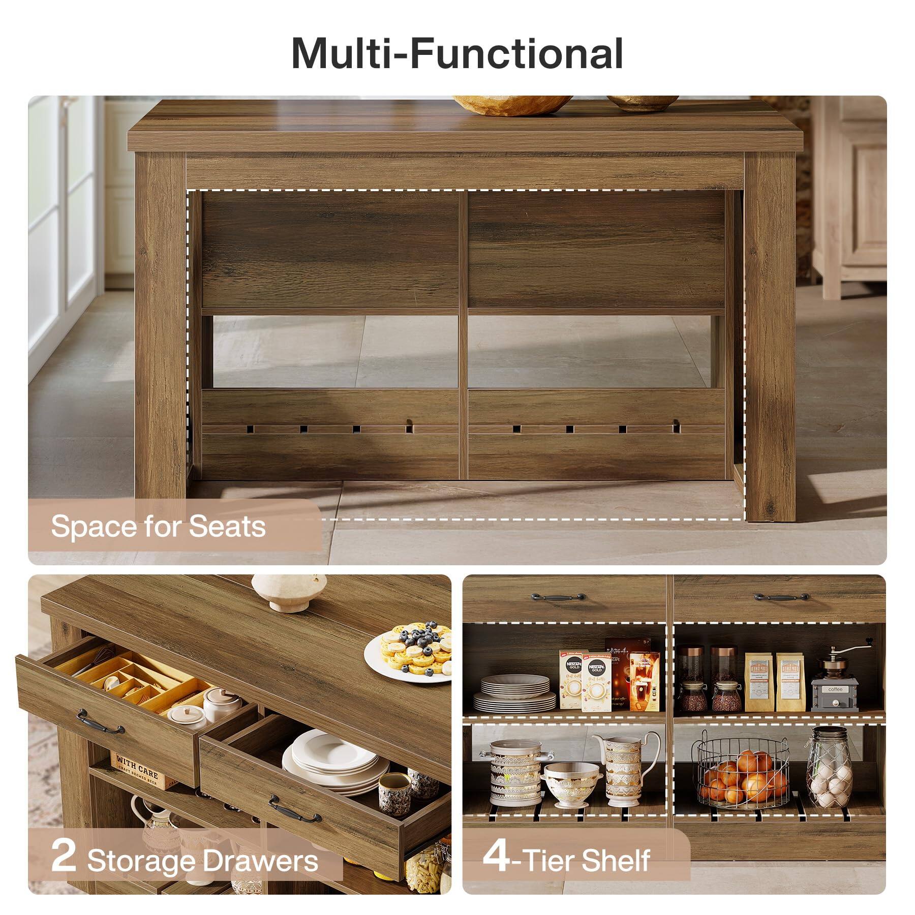 Multi-Functional

- Space for Seats
- 2 Storage Drawers
- 4-Tier Shelf