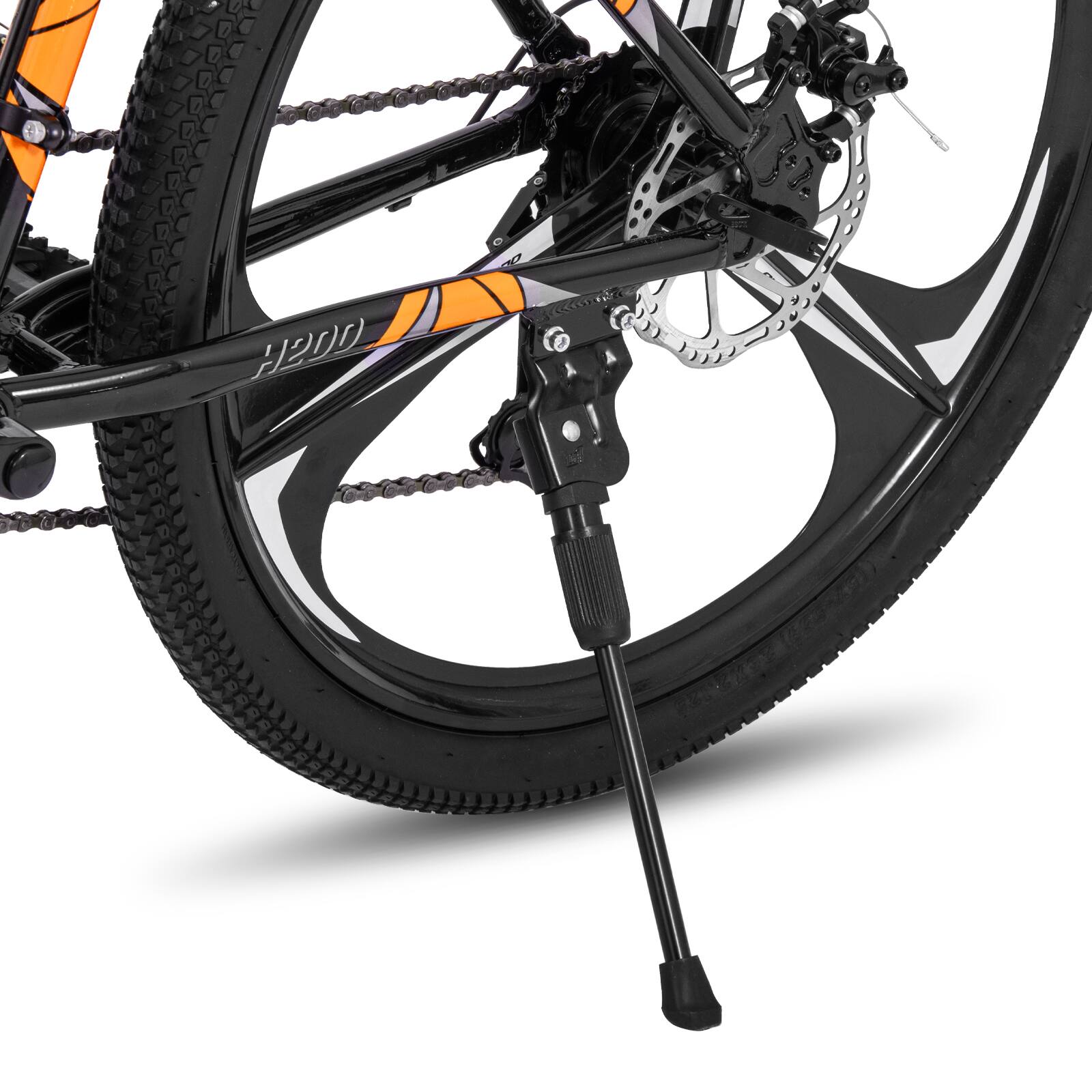 Alt View 5. HILAND - HILAND H200 26" Mountain Bike for Men Women - 3 Spokes Wheel - Orange - Orange.