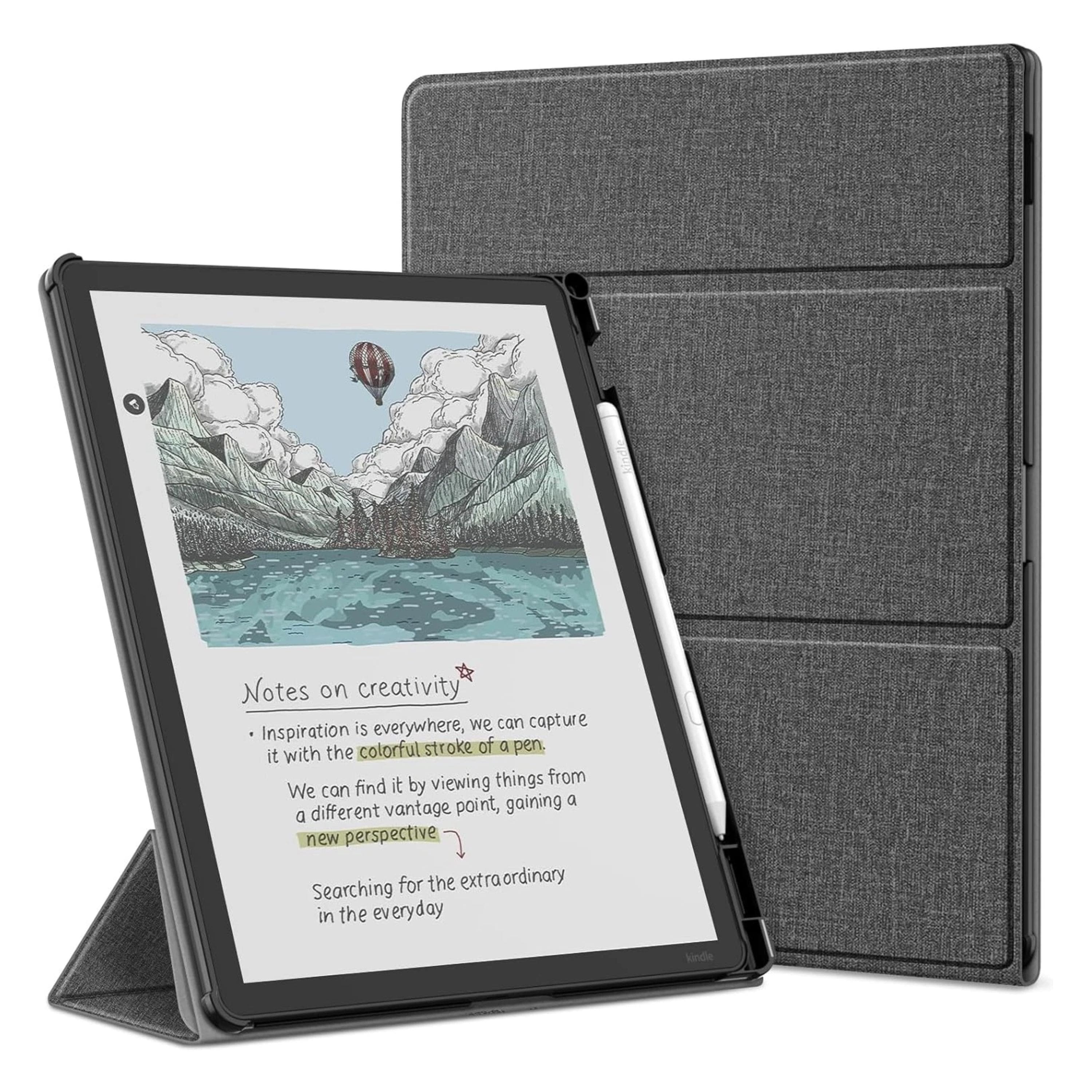 Kitcheniva - Two Viewing Angles Stand Case For 11" Kindle Scribe (3rd Gen 2025)/ Colorsoft 2025 E-Reader - Gray