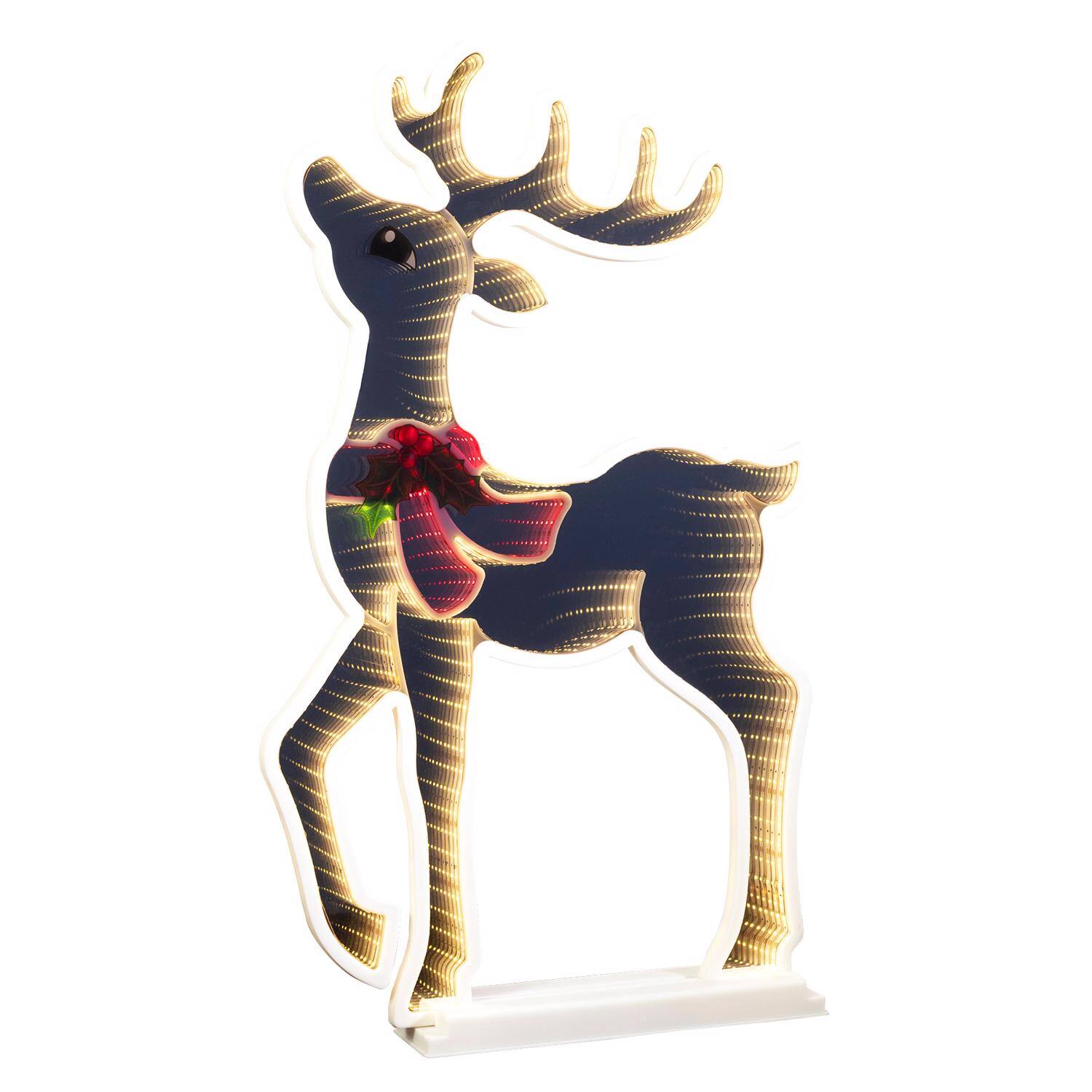 Front. Celebrations - Celebrations LED Infinity Heads-up Deer 30 in. Yard Decor - Multicolored.