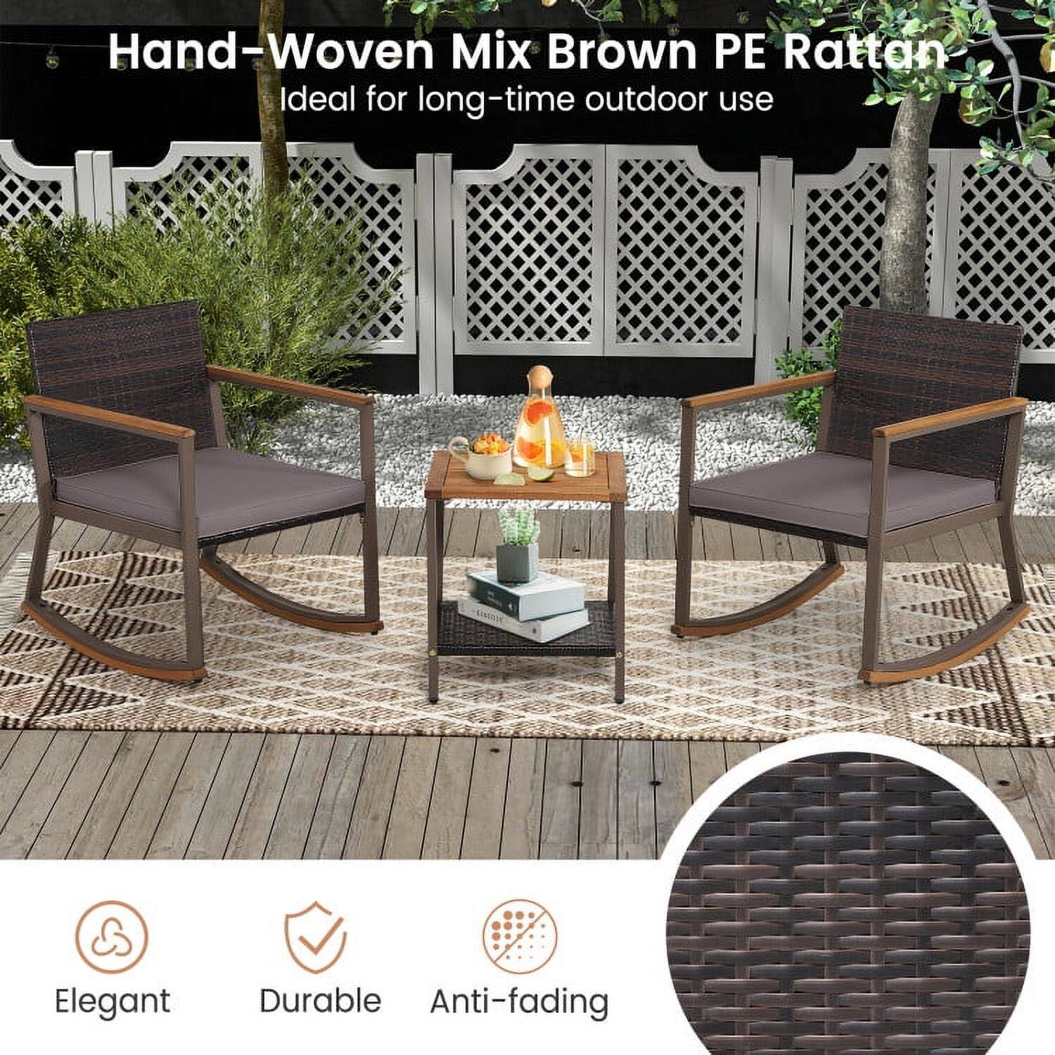Hand-Woven Mix Brown PE Rattan  
Ideal for long-time outdoor use  

Elegant  
Durable  
Anti-fading