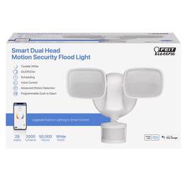 FEIT ELECTRIC - Feit Smart Home Motion-Sensing Hardwired LED White Smart-Enabled Security Floodlight