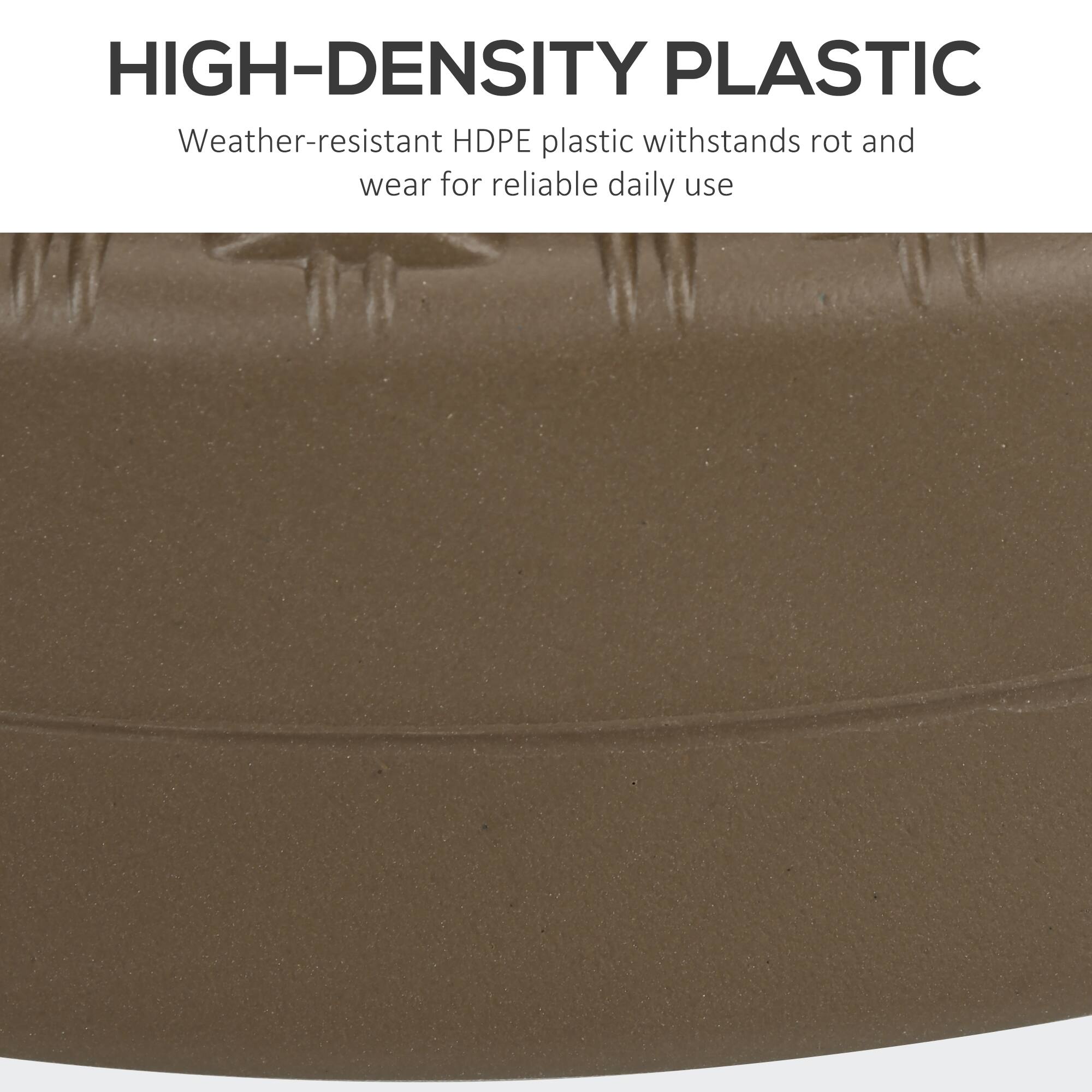 HIGH-DENSITY PLASTIC
Weather-resistant HDPE plastic withstands rot and wear for reliable daily use
