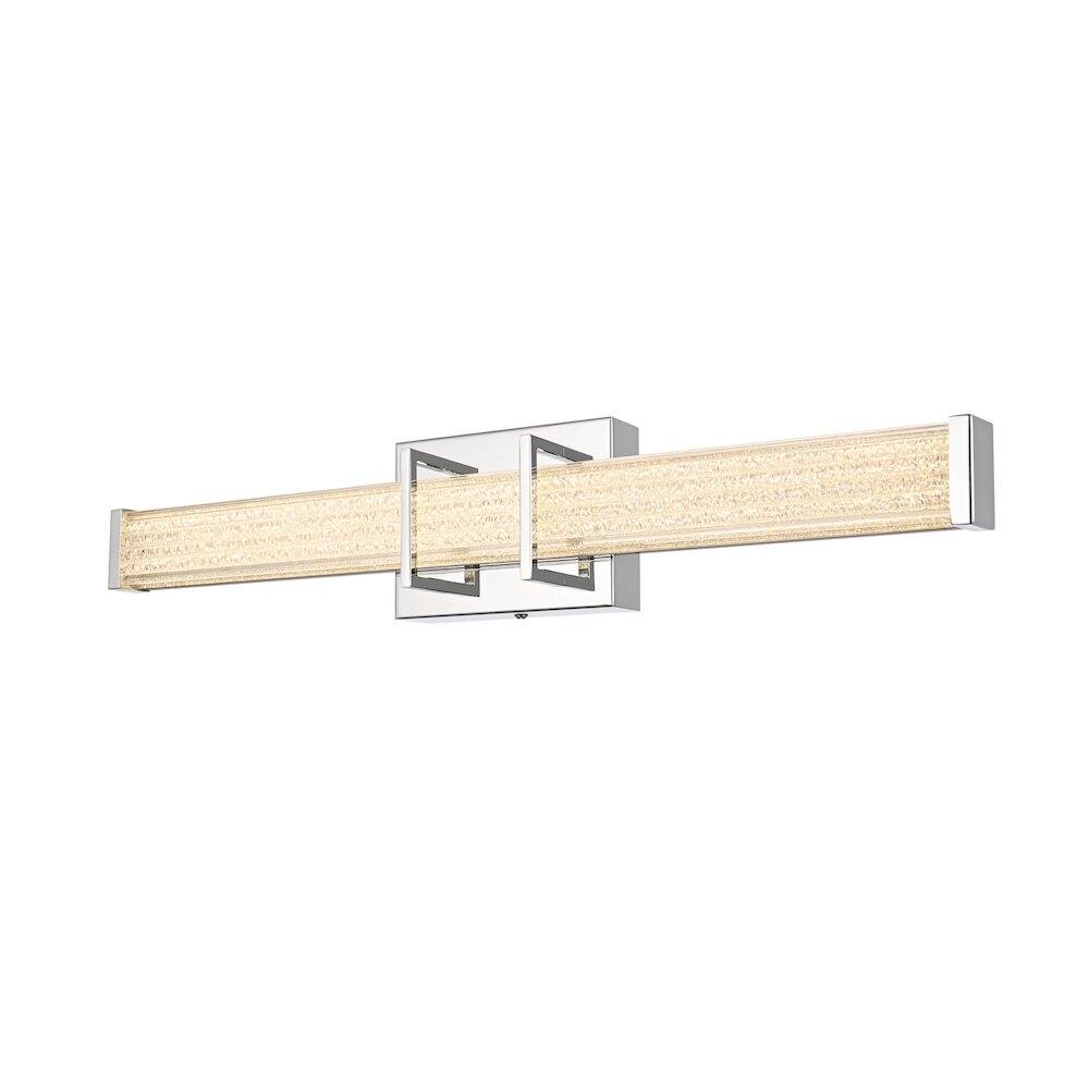 Alt View 2. Living District - Ivaan 24 Inch Led Wall Sconce In Chrome - Chrome.