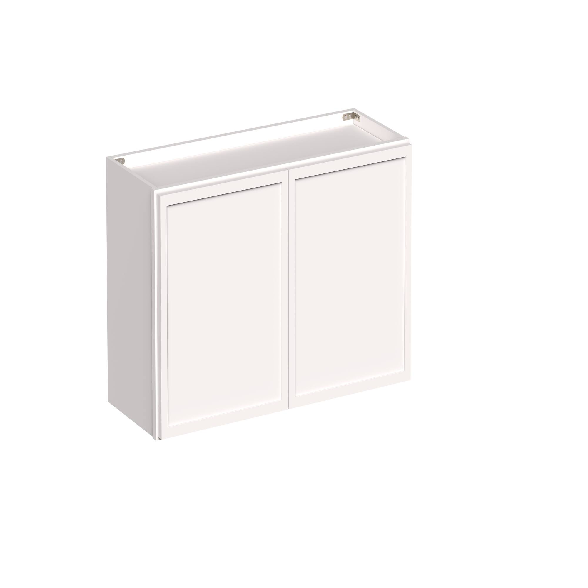 Angle. Boyel Living - 33-in W x 18-in H x 12-in D Slim Shaker RTA Kitchen Wall Cabinet with Soft-Close - Snow White.