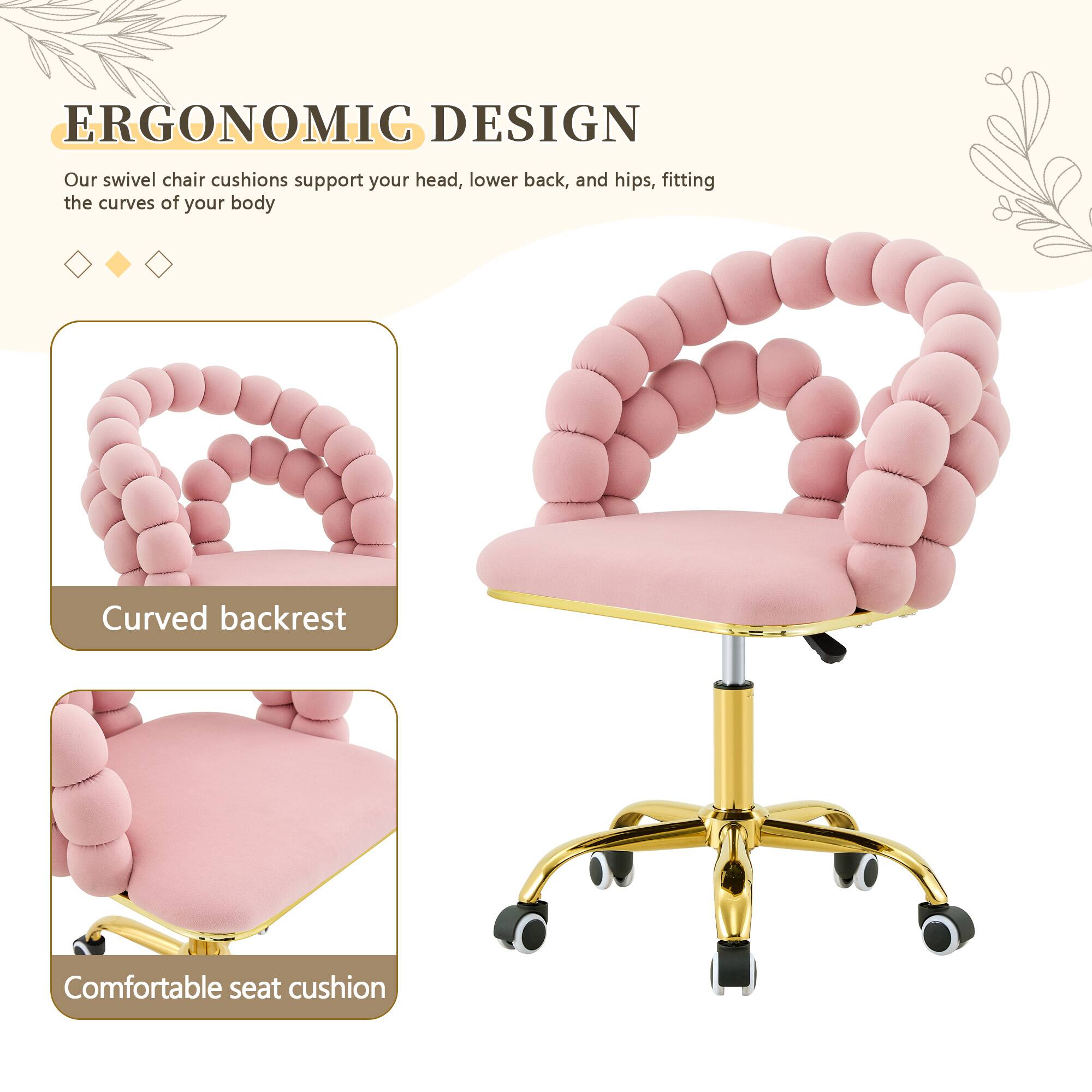 ERGONOMIC DESIGN

Our swivel chair cushions support your head, lower back, and hips, fitting the curves of your body

Curved backrest

Comfortable seat cushion