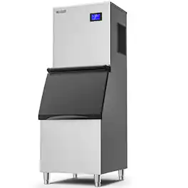 Coolski - Commercial Ice Machine 450LBS/24H, 22”W Industrial Ice Maker with Large Storage Bin, Ideal for Restaurants/Bars/Hotels - Silver