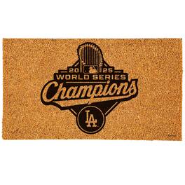 Evergreen Enterprises - Los Angeles Dodgers 2025 World Series Champions 28" x 16" Coir Outdoor Mat - Brown