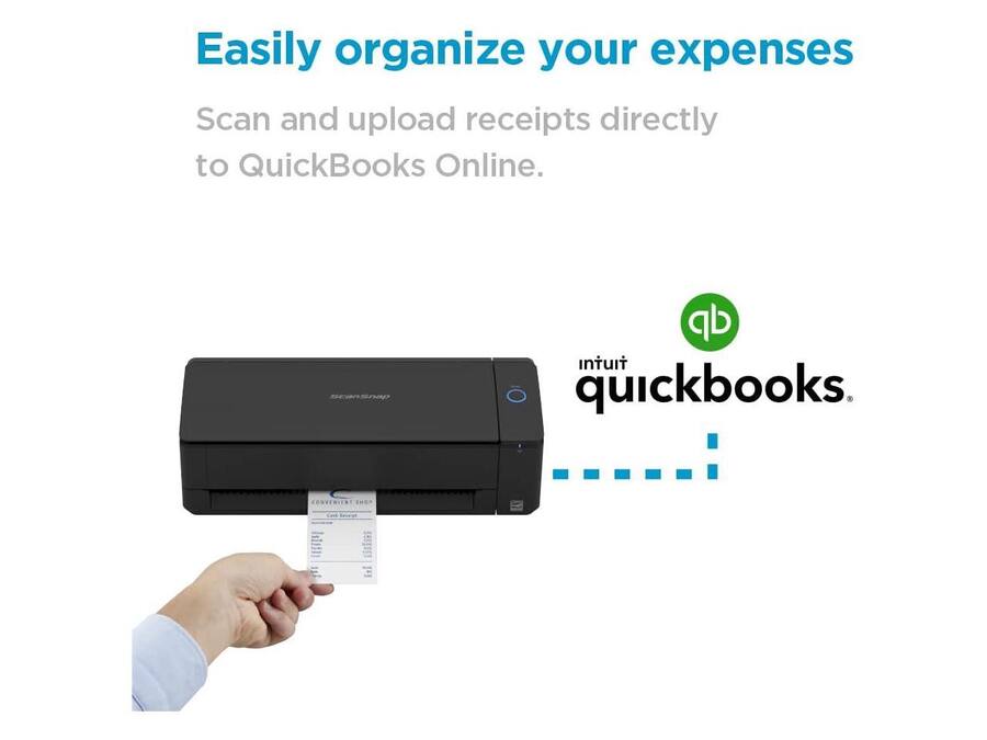 Scansnap Quickbooks Ricoh ScanSnap iX1300 TAA Black Compact Wireless/USB Color Scanner with ...