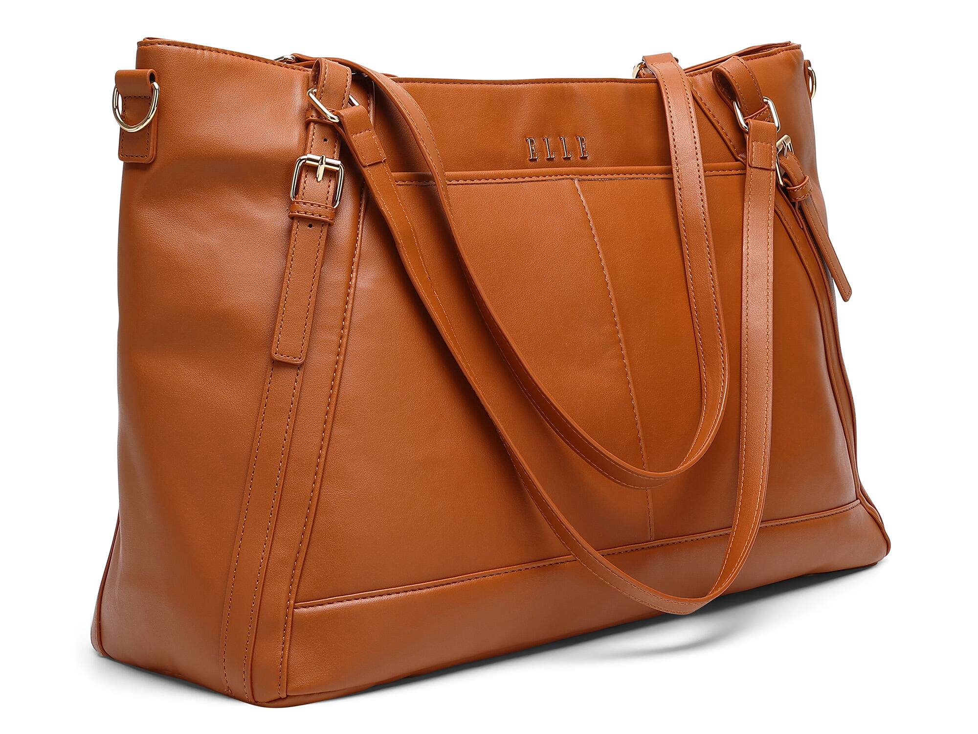 Alt View 5. Elle - ELLE Leisure Luxe 33L Vegan Leather Weekender Duffel Bag | Brown - Brown.