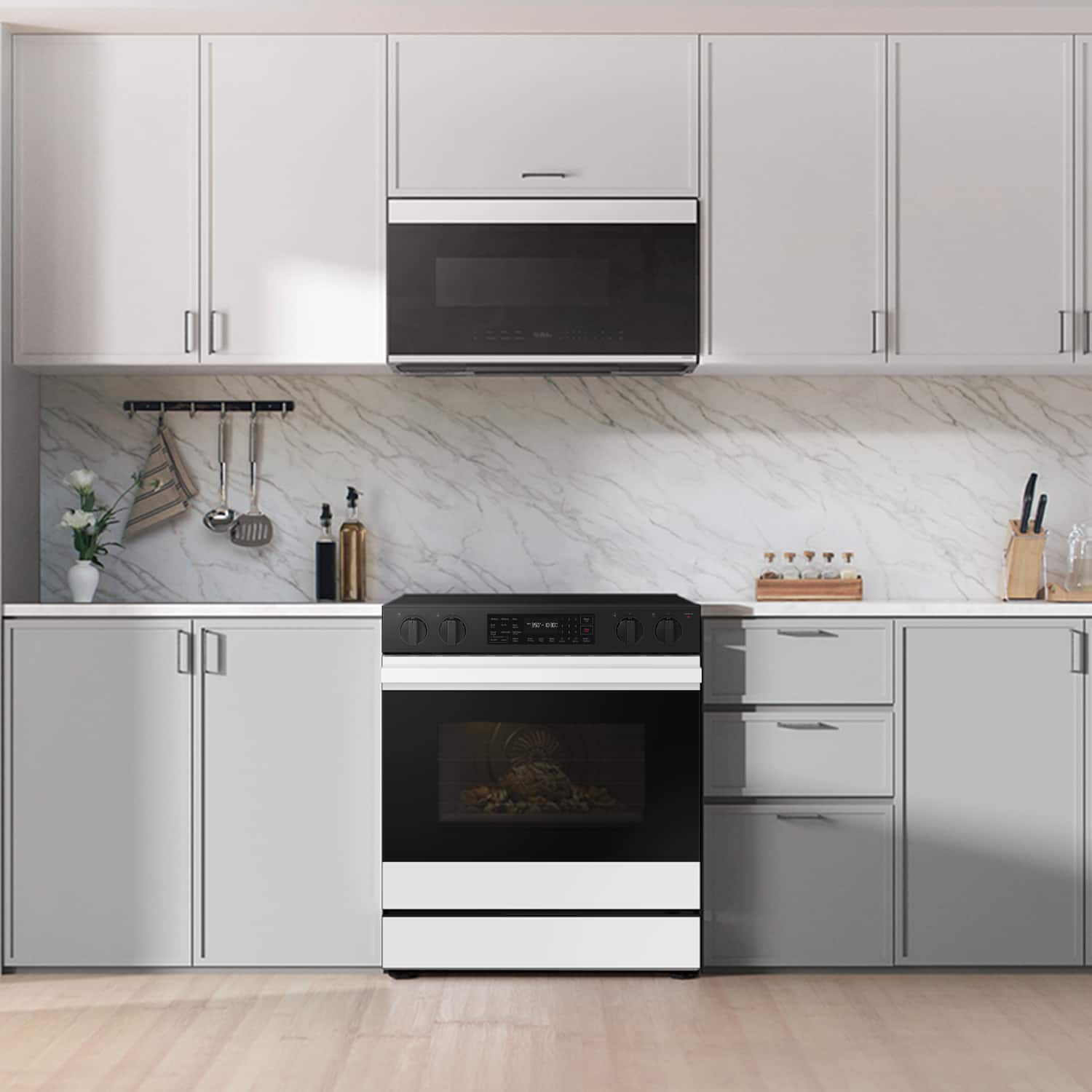 Alt View 11. Samsung - Bespoke 6.3 Cu. Ft. Slide-In Electric Range with Air Fry - White Glass.
