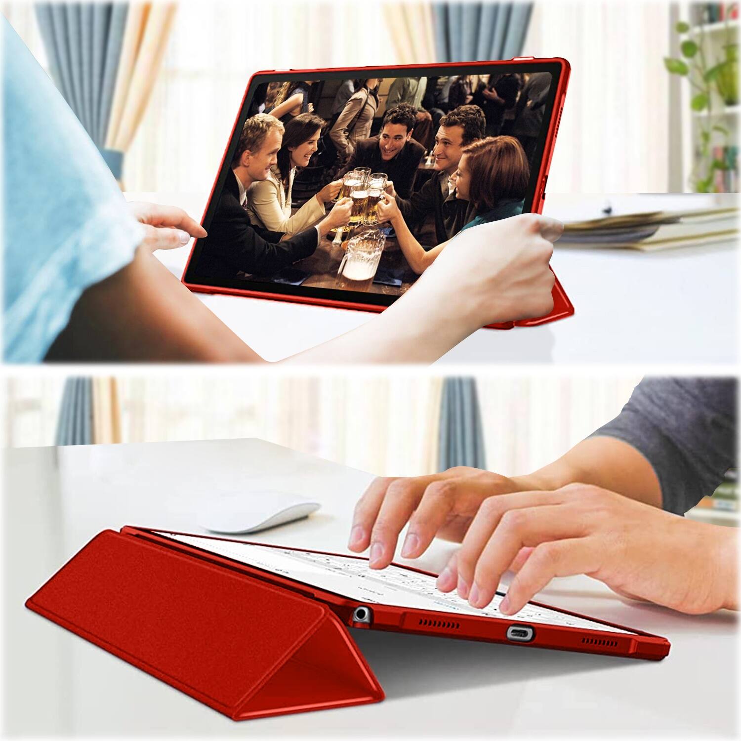 Alt View 16. SaharaCase - Folio Case for Samsung Galaxy Tab A8 - Red.