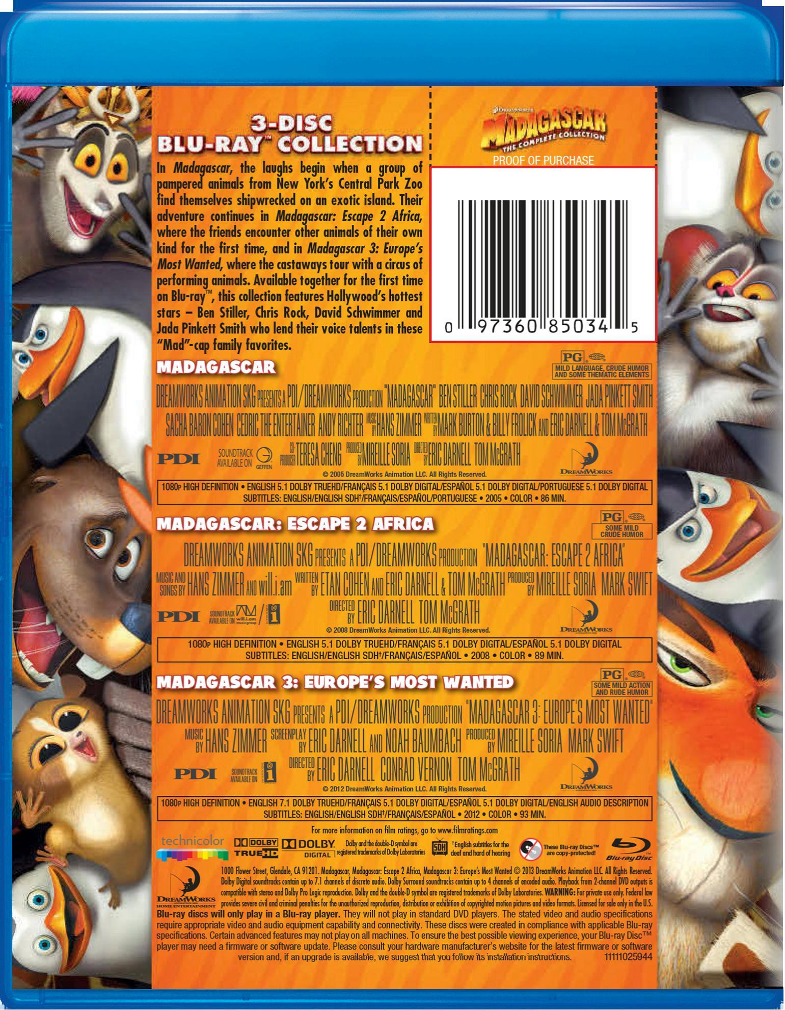 Angle. Madagascar: The Complete Collection (Blu-ray Set) [Blu-ray].