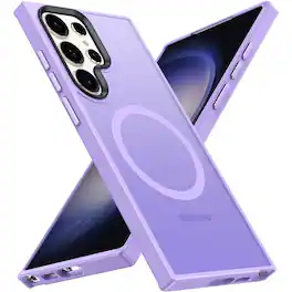 Entronix - Magnetic Case for Samsung Galaxy S25 Ultra - Translucent Frosted Matte Finish - Purple