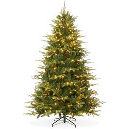 Casafield - Pre-Lit Aspen Fir Artificial Holiday Christmas Tree with Stand - Green
