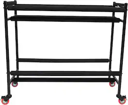 Gator - Two-Tier Snare Drum Storage Rack with Locking Casters and Foam Padding Holds Up to 10 Drums
