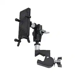 Gibraltar Hardware - Dual Adjust Smartphone Surface Holder, Designed to Mount to a Table or Stand, Drum Accessories Hardware and Parts - Black