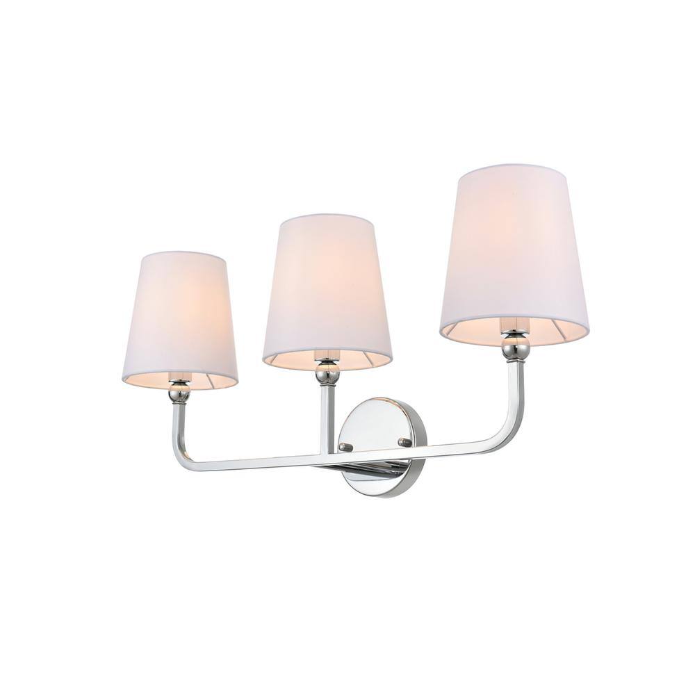 Back. Living District - Colson 3 light Chrome and Clear Bath Sconce - Chrome And Clear.