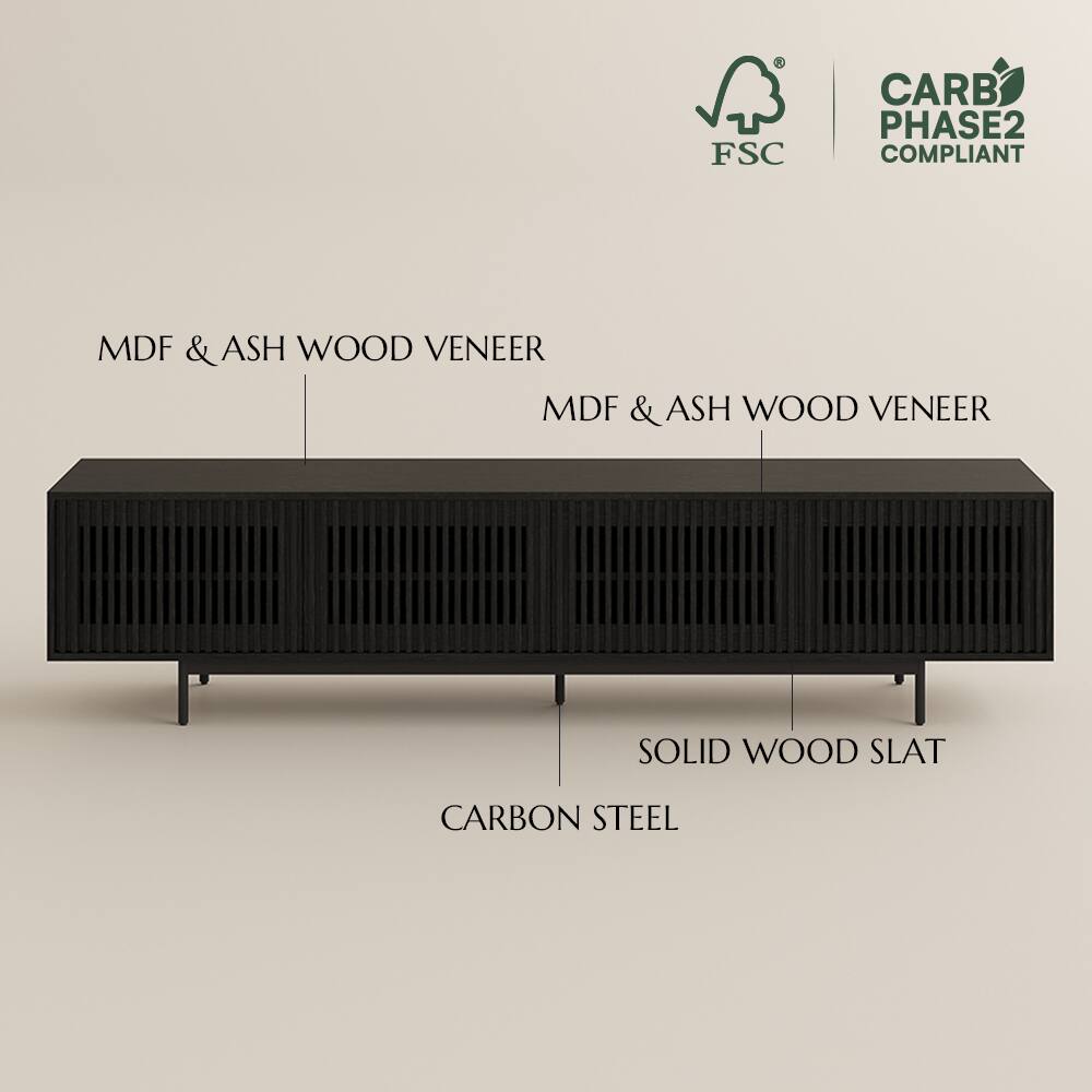 FSC CARB PHASE2 COMPLIANT  
MDF & ASH WOOD VENEER  
SOLID WOOD SLAT  
CARBON STEEL