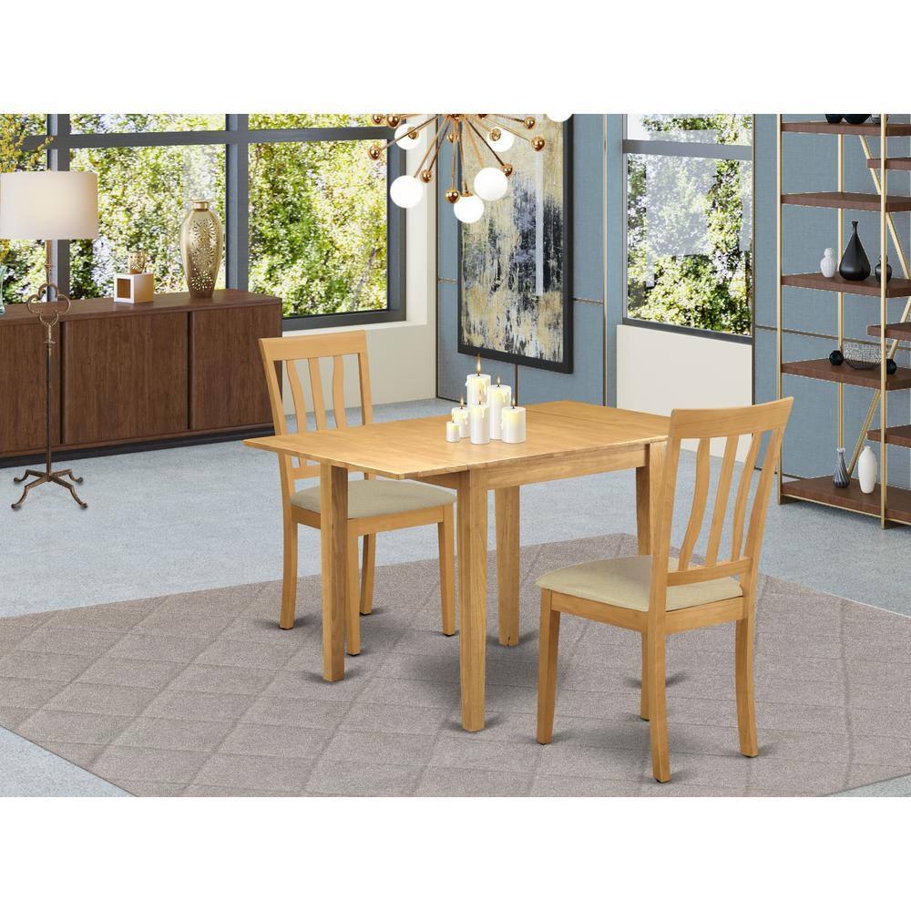 Angle. East West Furniture - Dining Room Set Oak - Brown.